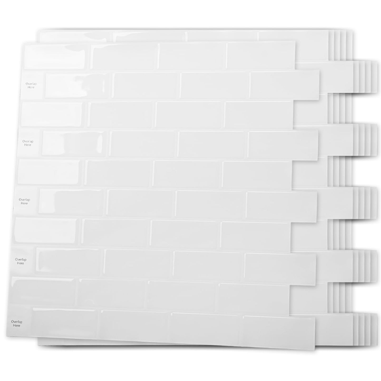 Sheet Kitchen Backsplash Tiles Peel and Stick, Self Adhesive Wall Tile Sticker for Kitchen Island Bathroom Laundry Room RV Renter 12" x 12" - Jade Green