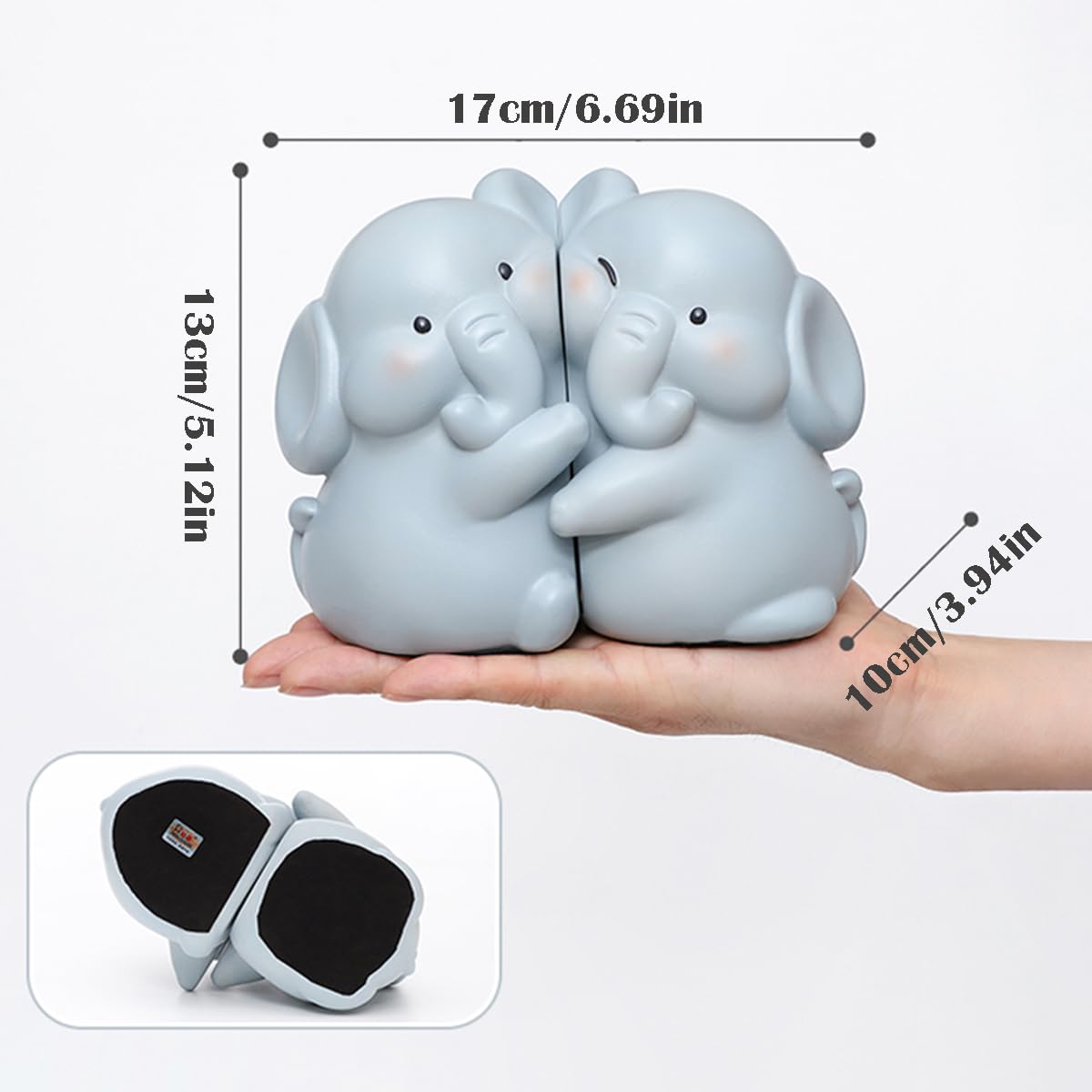 Cute Hug Ducks Decorative Bookends, Unique Book Ends to Hold Books Creative Resin Book Holder Stopper for Home Office Desk Bookshelf Decoration