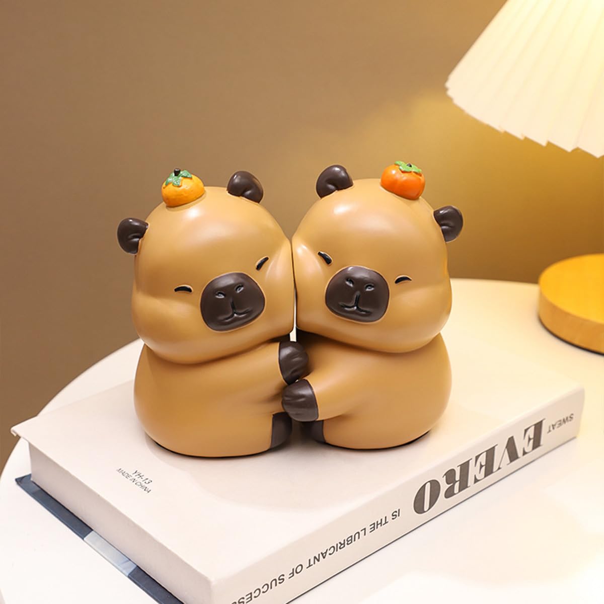 Cute Hug Ducks Decorative Bookends, Unique Book Ends to Hold Books Creative Resin Book Holder Stopper for Home Office Desk Bookshelf Decoration