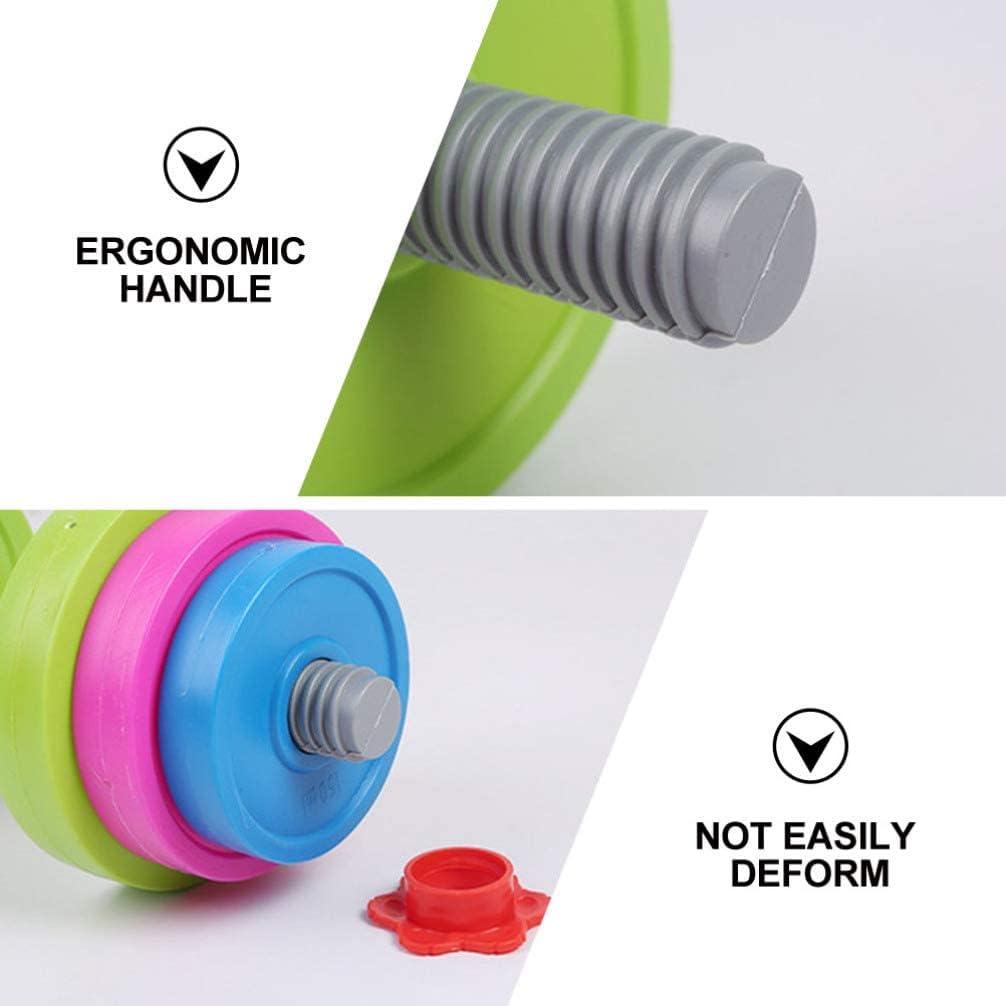 Kids Workout Dumbbell Weights Set - Toddler Toy Gym Equipment for Pretend Play Lifting, Adjustable Fill with Sand or Water