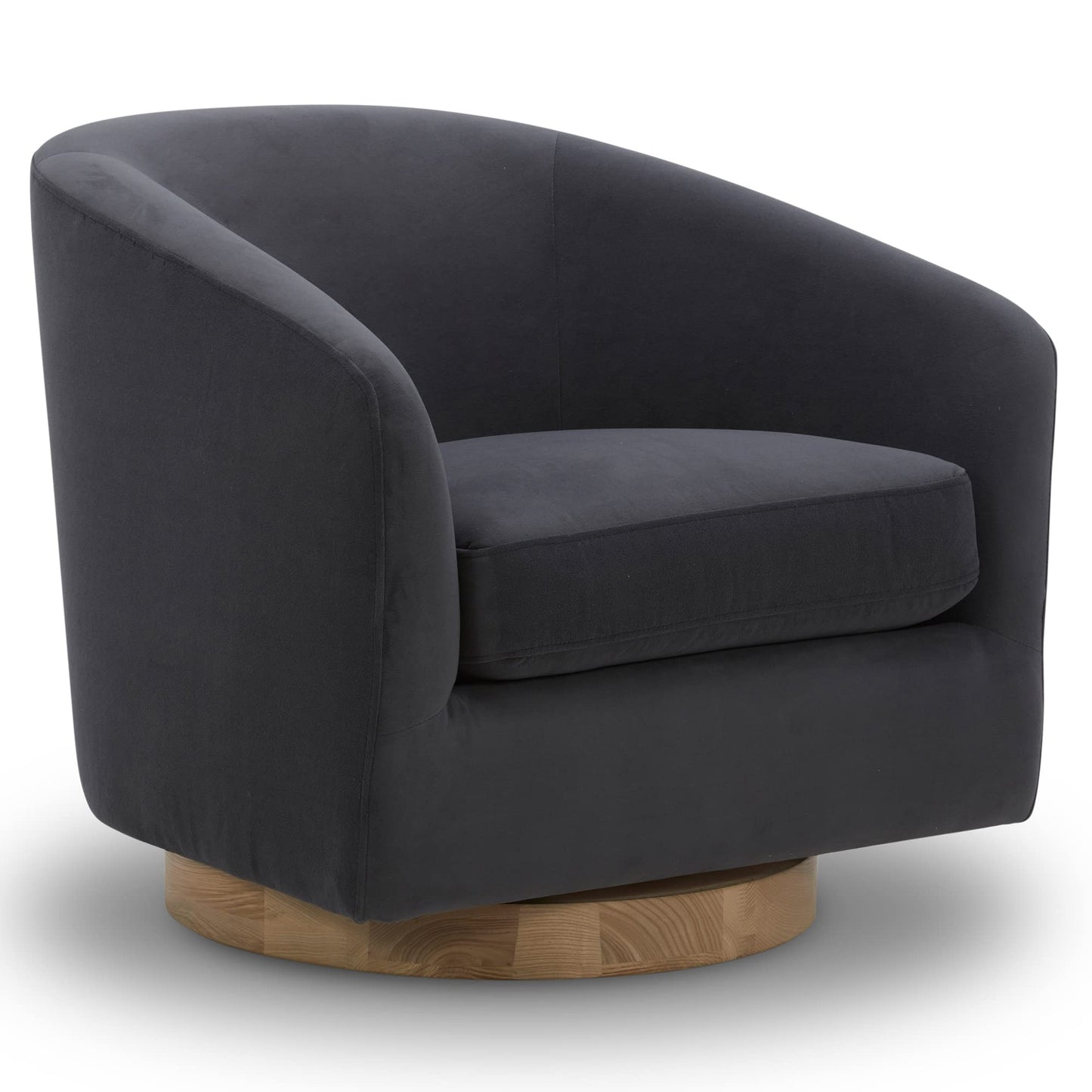 CHITA Swivel Accent Chair, FSC Certified Upholstered Velvet Barrel Chair for Living Room, Fully Assembled, Forest Green