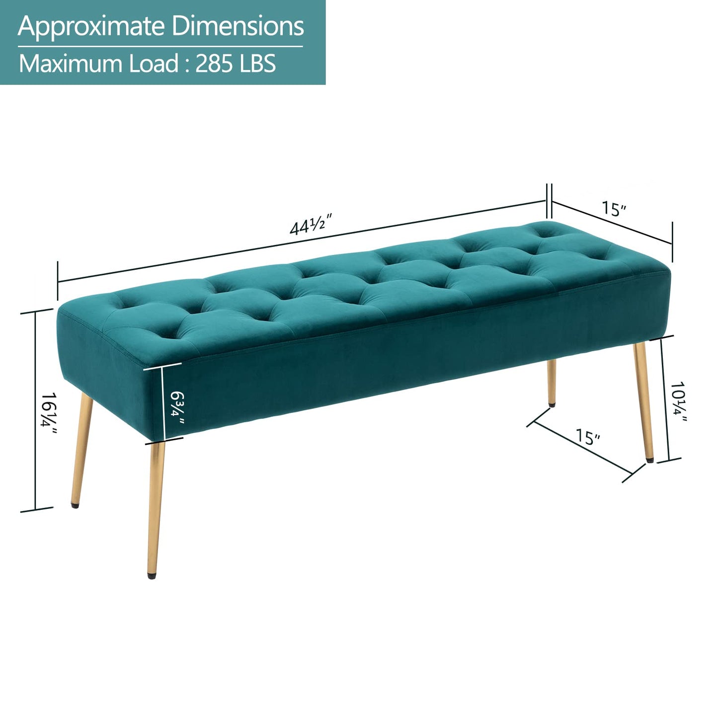 DUHOME Button-Tufted Ottoman Bench, Upholstered Bedroom Benches Leather Footrest Stool Accent Bench for Entryway Dining Room Living Room Bedroom End of Bed, Yellowish Brown