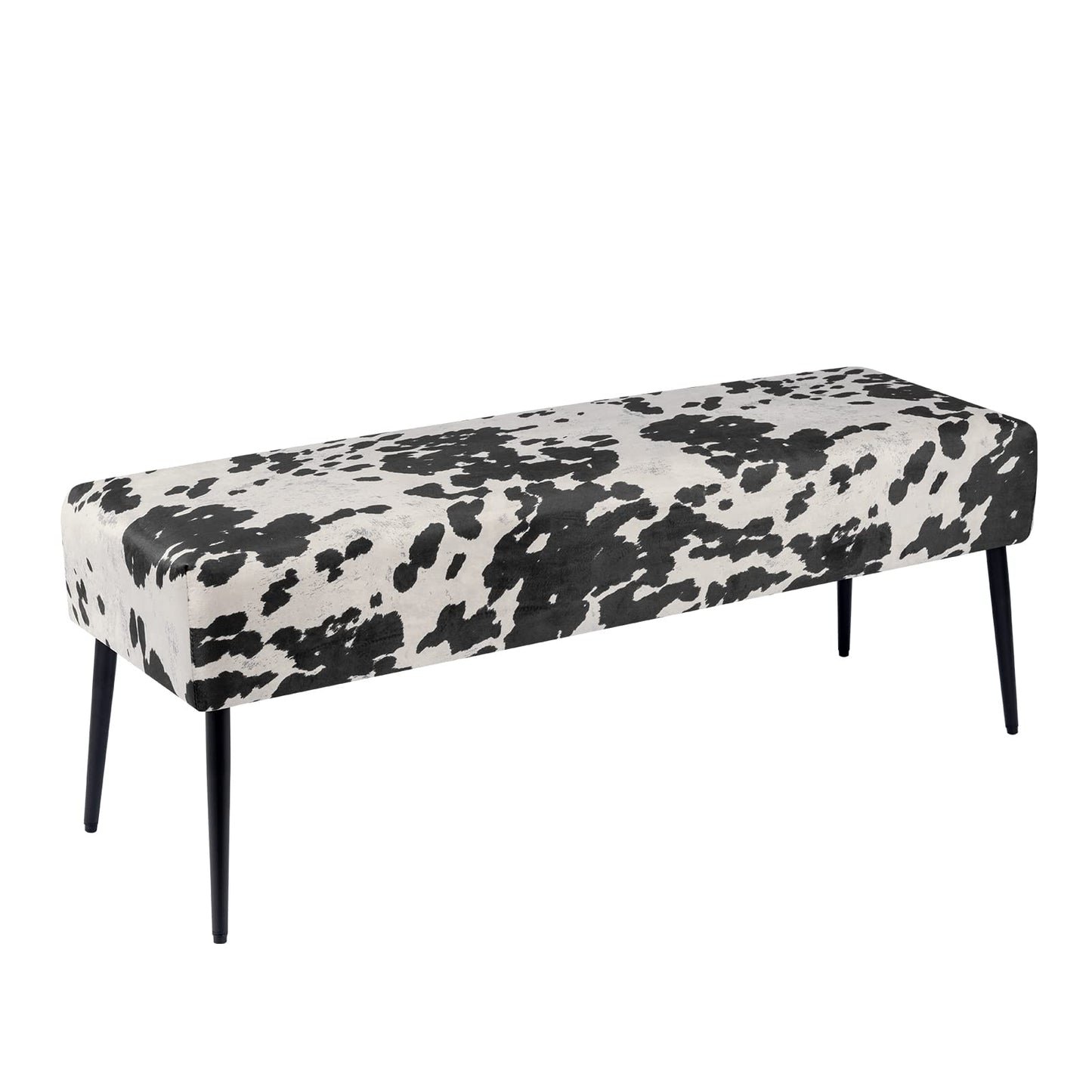 DUHOME Button-Tufted Ottoman Bench, Upholstered Bedroom Benches Leather Footrest Stool Accent Bench for Entryway Dining Room Living Room Bedroom End of Bed, Yellowish Brown