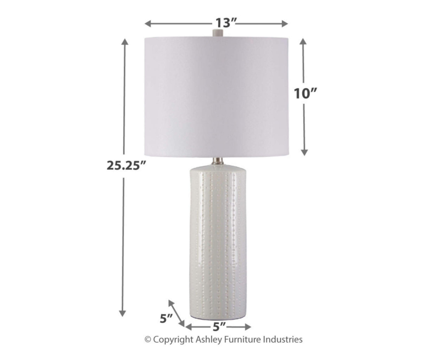 Signature Design by Ashley Jacek Modern Contemporary Table Lamp, 2 Count, Gray & Brass Finish