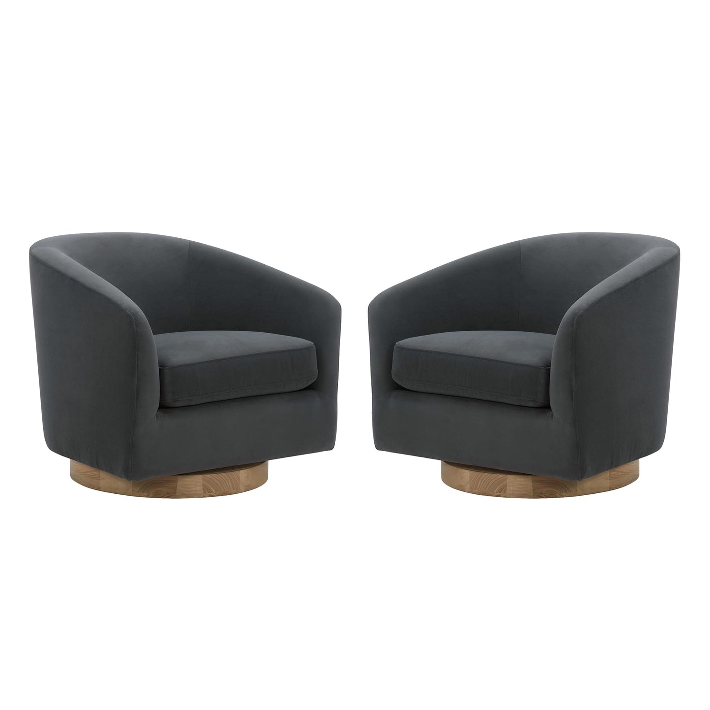 CHITA Swivel Accent Chair, FSC Certified Upholstered Velvet Barrel Chair for Living Room, Fully Assembled, Forest Green