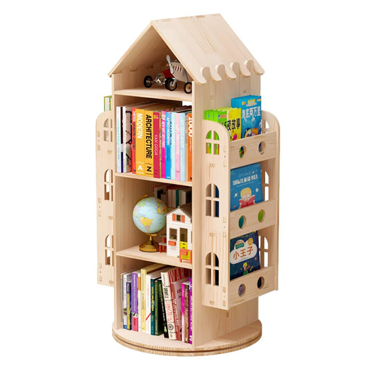 Rotating Bookshelf, 360 Display Floor Standing Bookcase Storage Rack for kids