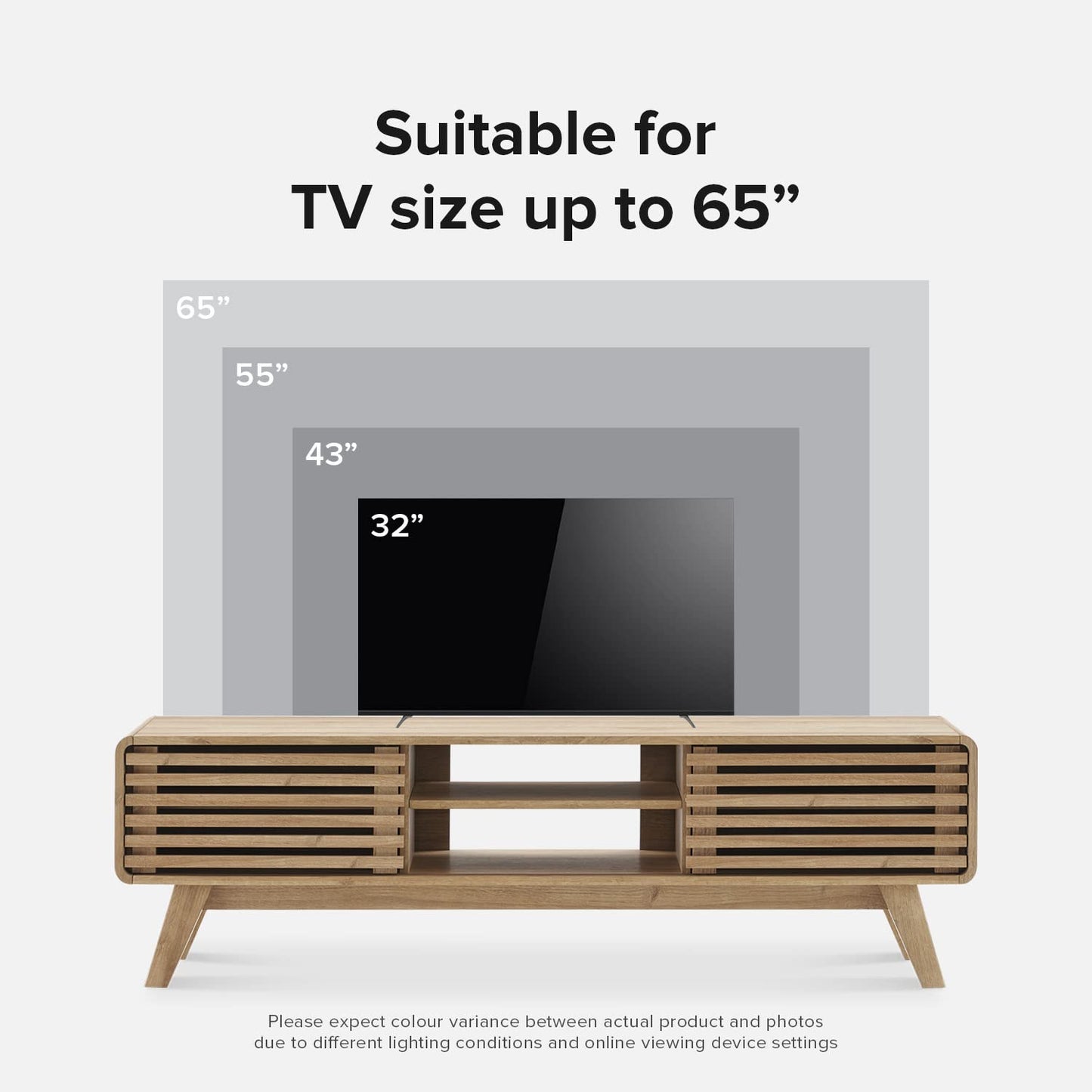 mopio Ensley TV Stand, Mid Century Modern for 55/60/65 inch TV, Farmhouse TV Stand, Entertainment Center (Walnut, 59" Tall)