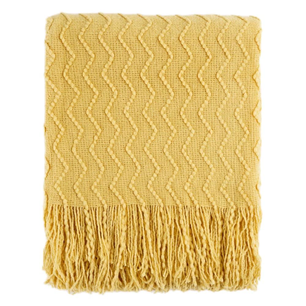 BATTILO HOME Burnt Orange Throw Blanket for Couch, Decorative Fall Throw Blanket with Tassels Halloween Throw Fall Decor, 50"x60"