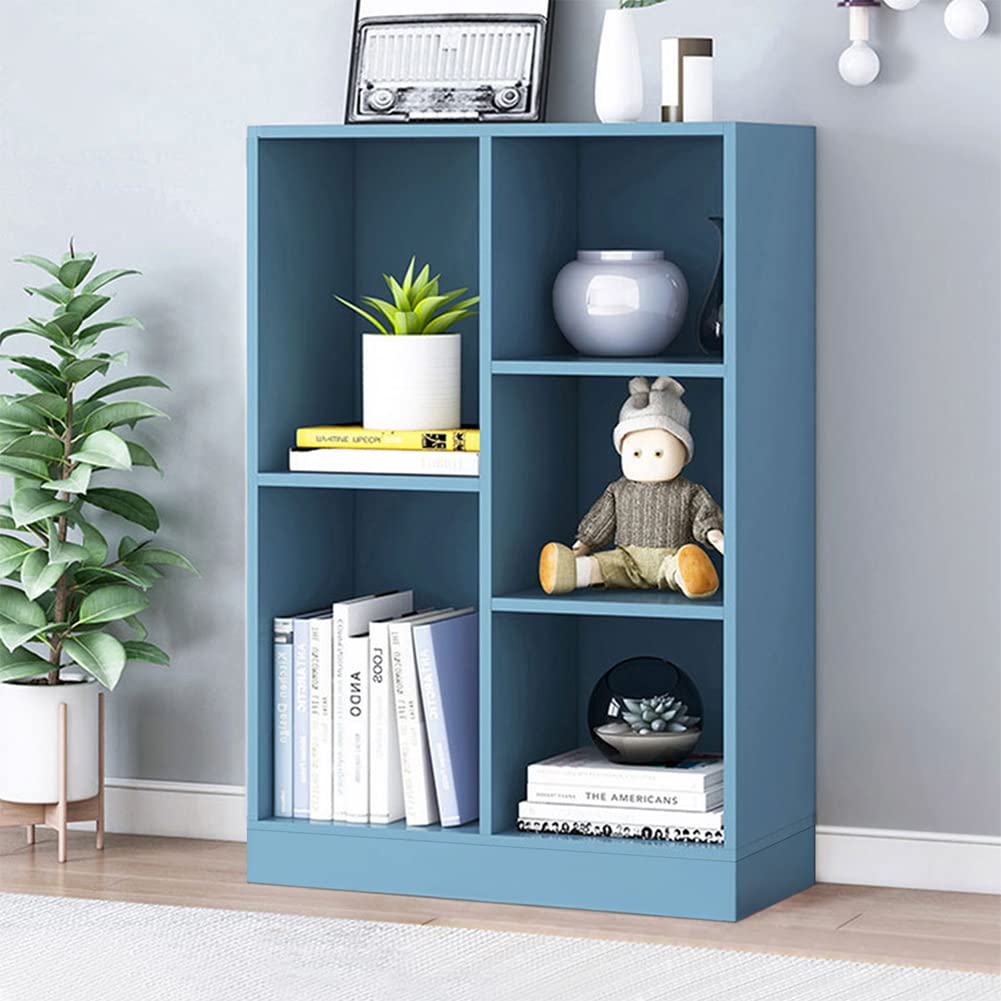 IOTXY Wooden Open Shelf Bookcase - 3-Tier Floor Standing Display Cabinet Rack with Legs, 8 Cubes Bookshelf