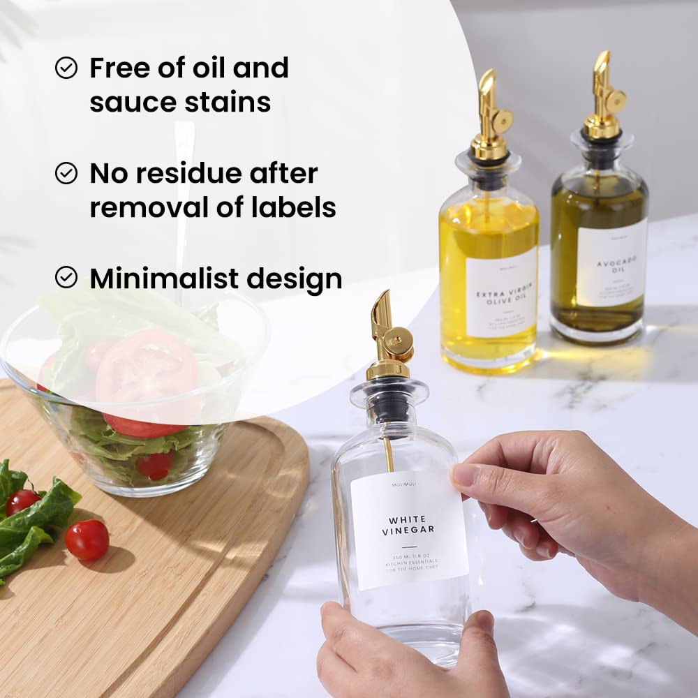 Olive Oil Dispenser Bottles for Kitchen with Pourer - Oil and Vinegar Dispenser Set, Glass Dispenser for Kitchen, Dispenser Bottle of 350ml - Set of 2