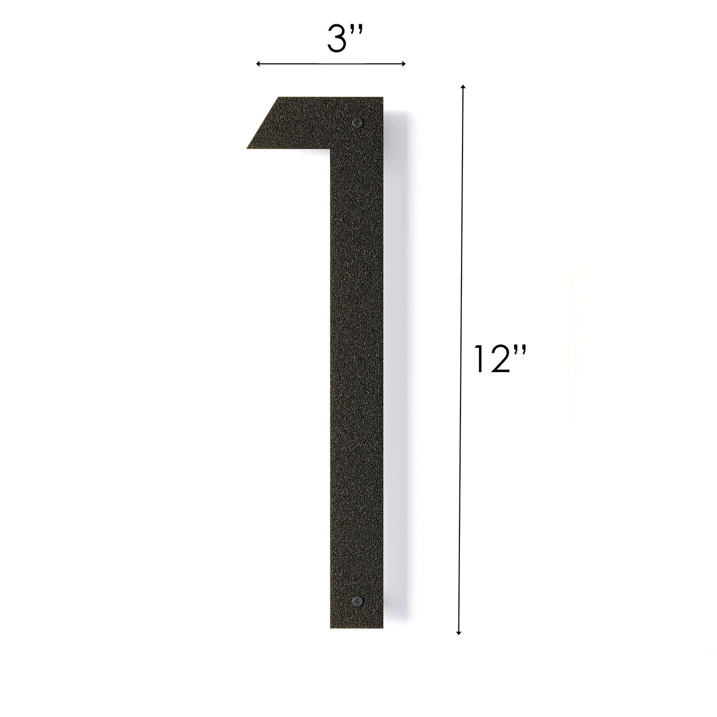 12 Inch Modern Floating House Numbers for Outside | Large Metal House Numbers for Outdoors | Black Coated Rust-Proof Home Address Numbers/Plaques | Metal Numbers