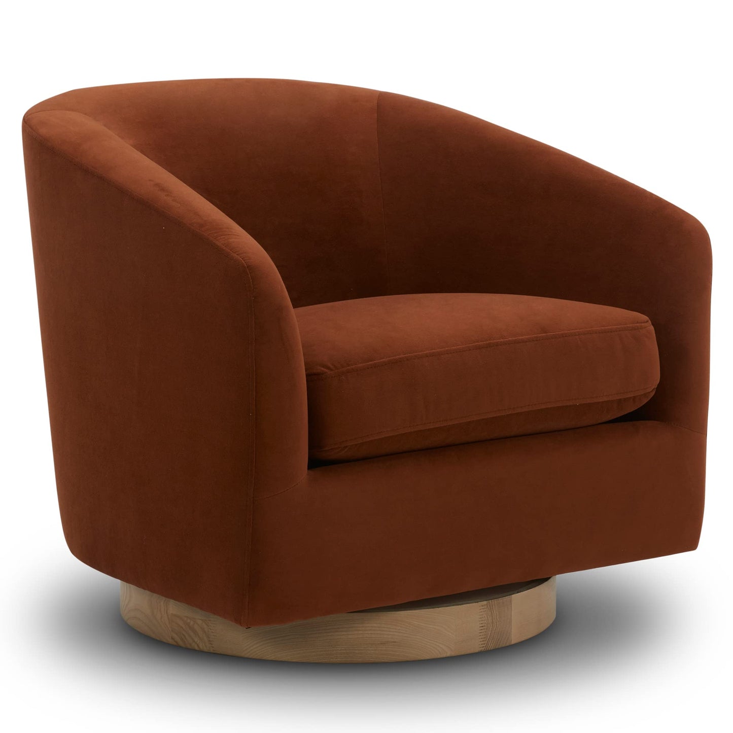 CHITA Swivel Accent Chair, FSC Certified Upholstered Velvet Barrel Chair for Living Room, Fully Assembled, Forest Green