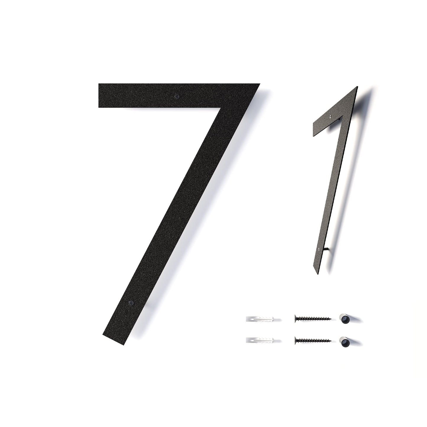 12 Inch Modern Floating House Numbers for Outside | Large Metal House Numbers for Outdoors | Black Coated Rust-Proof Home Address Numbers/Plaques | Metal Numbers