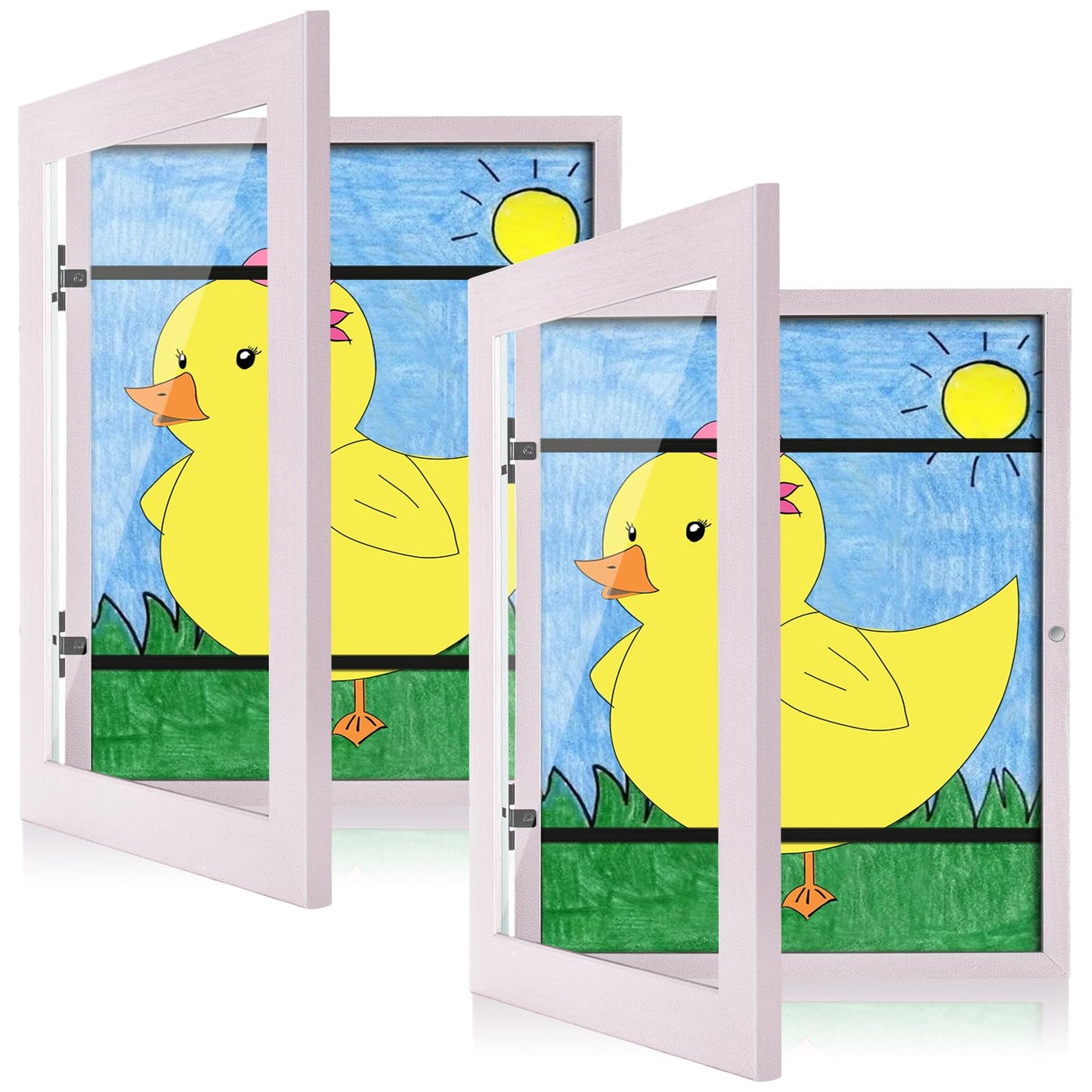 [2-Pack] Kids Frames, 8.5x11 Front Opening Kids Artwork Frames Changeable, Black Artwork Display Storage Frame for Wall, Holds 50 Pcs, for 3D Picture, Crafts, Children Drawing, Hanging Art, Portfolio