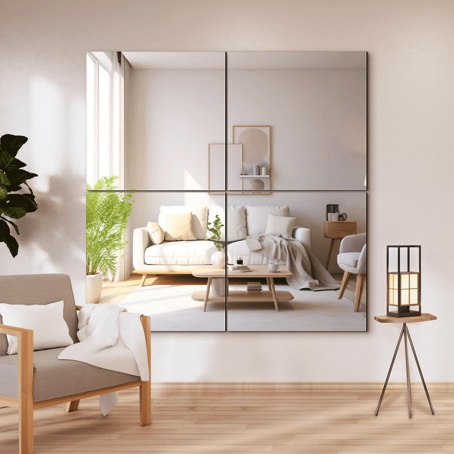 Delma Home Gym Mirror - 48''x24'' Frameless Wall Mirror (2PCS) for Yoga, Home Gym, Garage, Bedroom