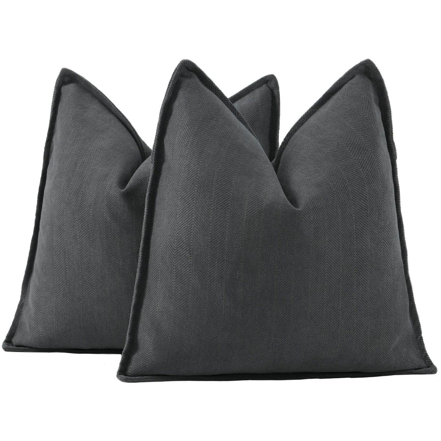 MADIZZ Textured Chenille Throw Pillow Covers Set of 2 Super Soft Decorative Pillow Covers Boho Cushion Covers Modern Pillowcases Farmhouse Home Decor for Sofa Bedroom 18x18 inch Beige