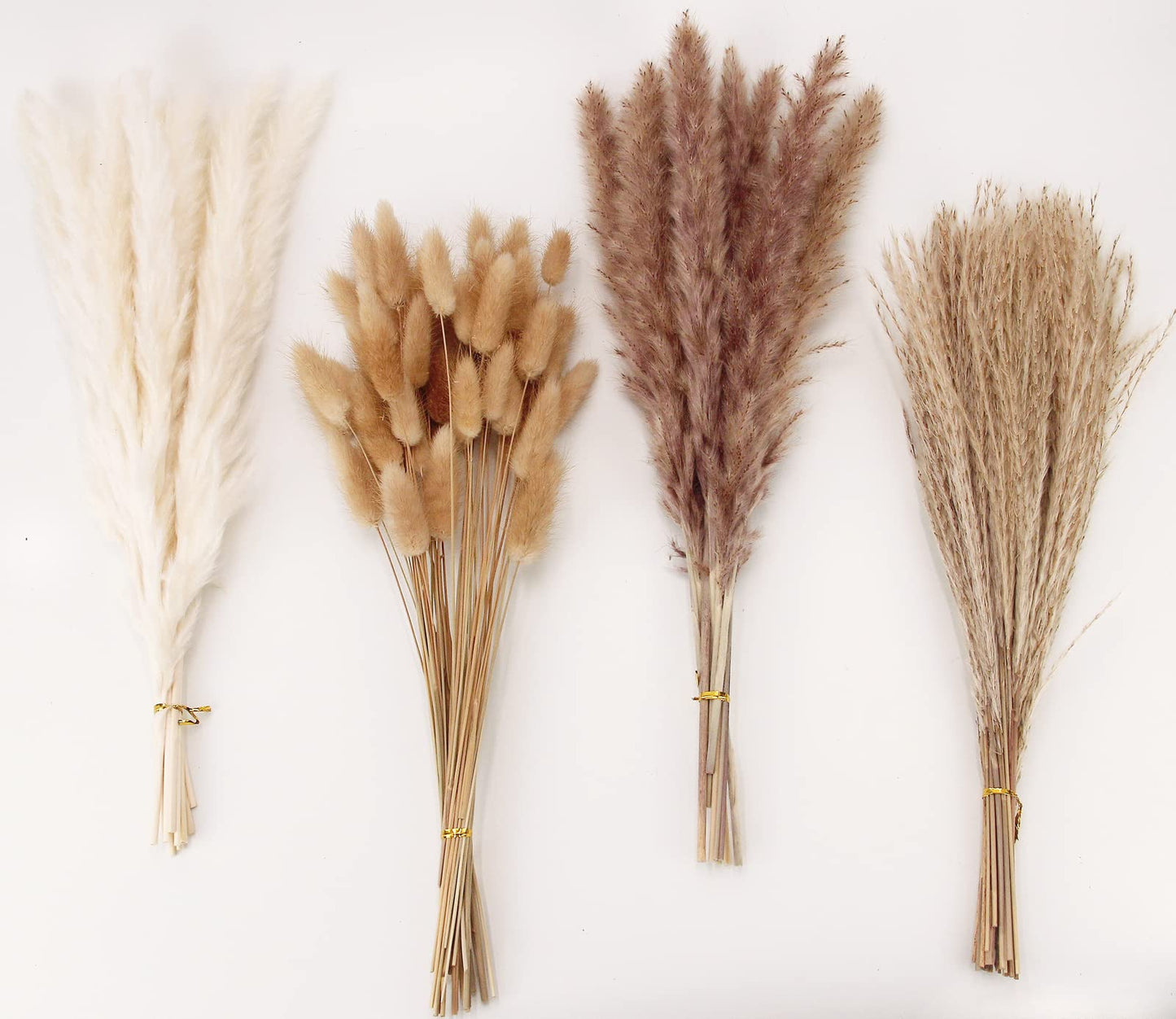 Dried Pampas Grass Decor, 100 Stems Pampas Grass Contains Bunny Tails Dried Flowers