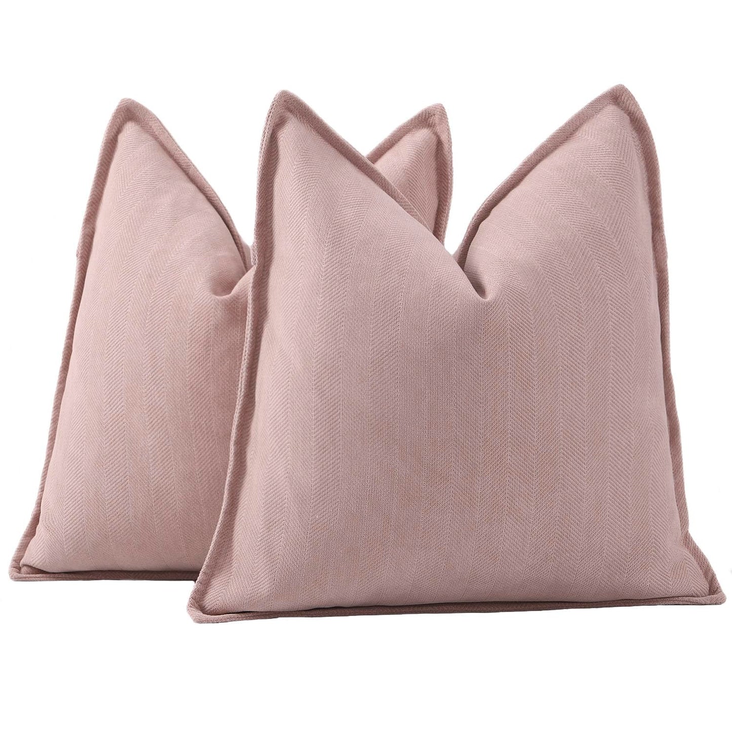 MADIZZ Textured Chenille Throw Pillow Covers Set of 2 Super Soft Decorative Pillow Covers Boho Cushion Covers Modern Pillowcases Farmhouse Home Decor for Sofa Bedroom 18x18 inch Beige