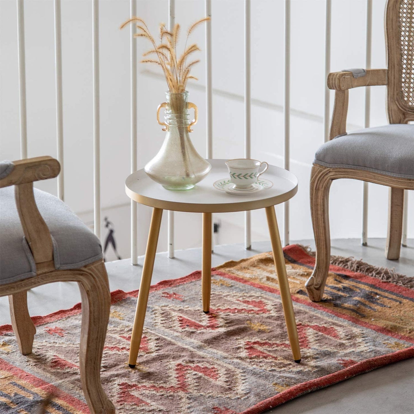 AOJEZOR Side Table: End Table for Indoor Use - Small Side Tables for Small Spaces All Matte Black with 3 Legged