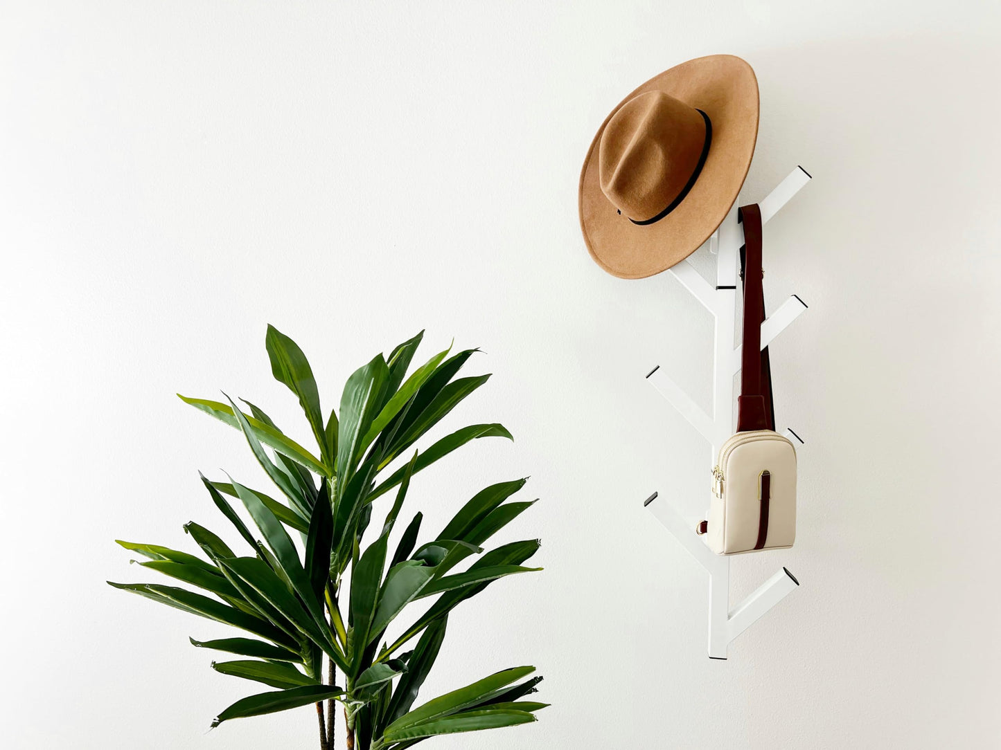 PREMIUM RACKS Coat Rack & Hat Rack - Modern Design - Wall Mounted - Stylish - (Black)