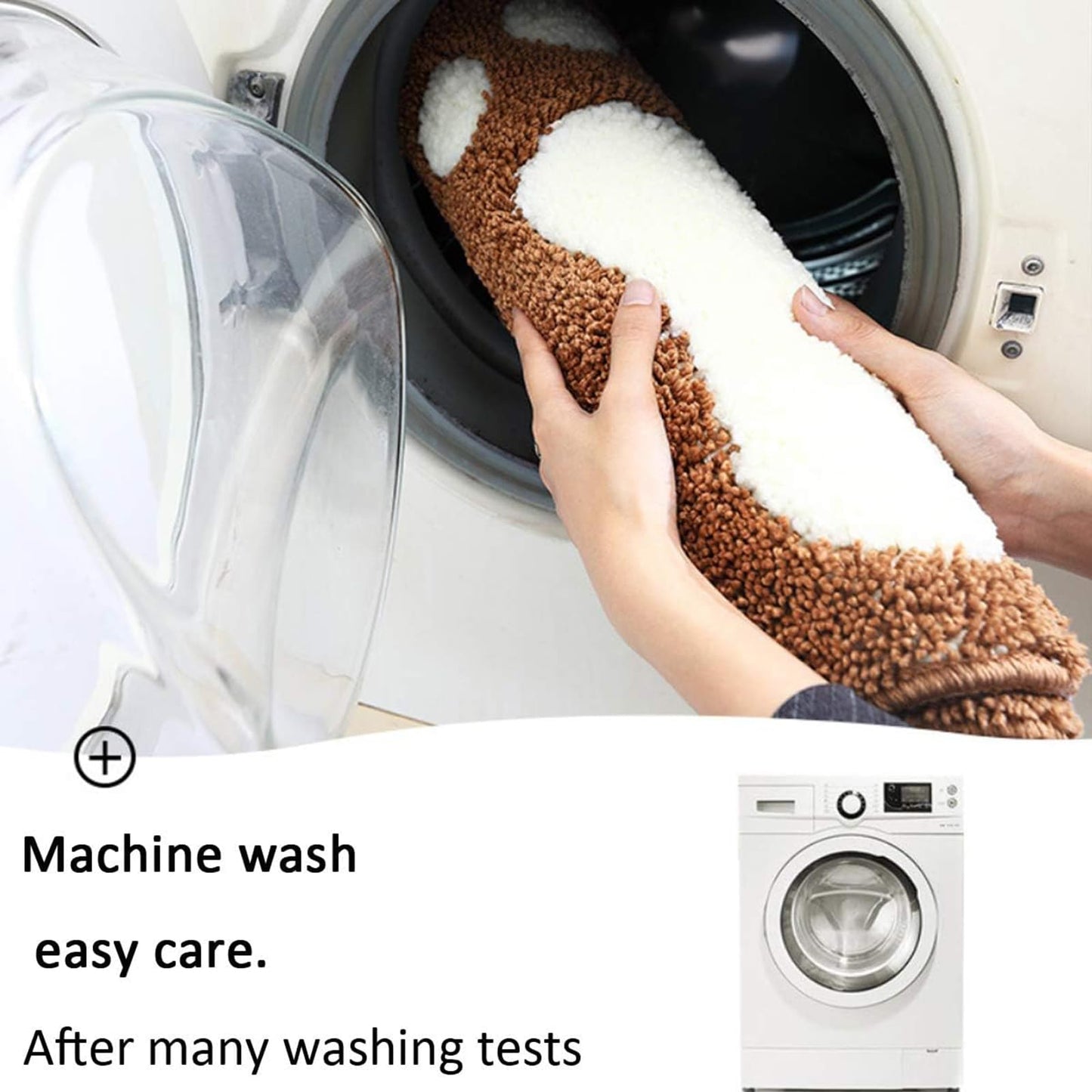 Bathroom Rugs Mats Water Absorbent Non-Slip Mat Used in Bathroom, Shower, Room, Etc.Soft Microfiber Bath Mat Machine Washable Bath Mat Bathroom Mat (Brown, 19x26 inch)