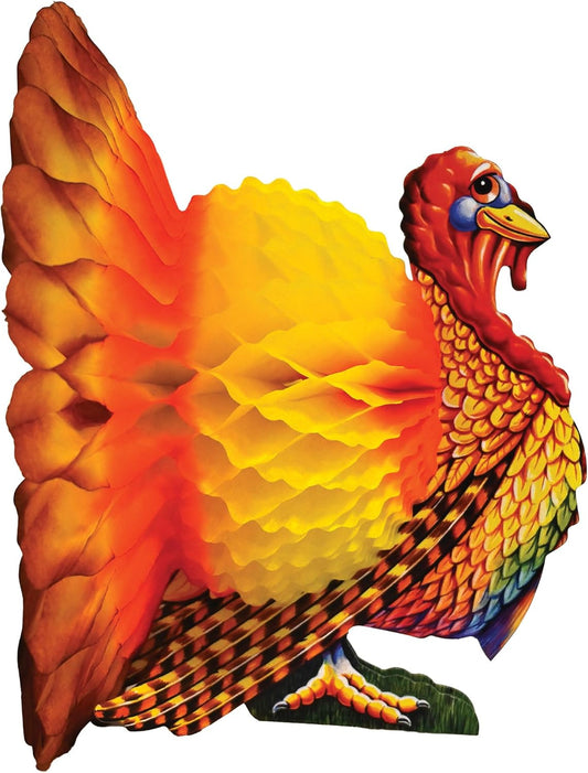 Beistle Colorful Tissue Turkey Centerpiece