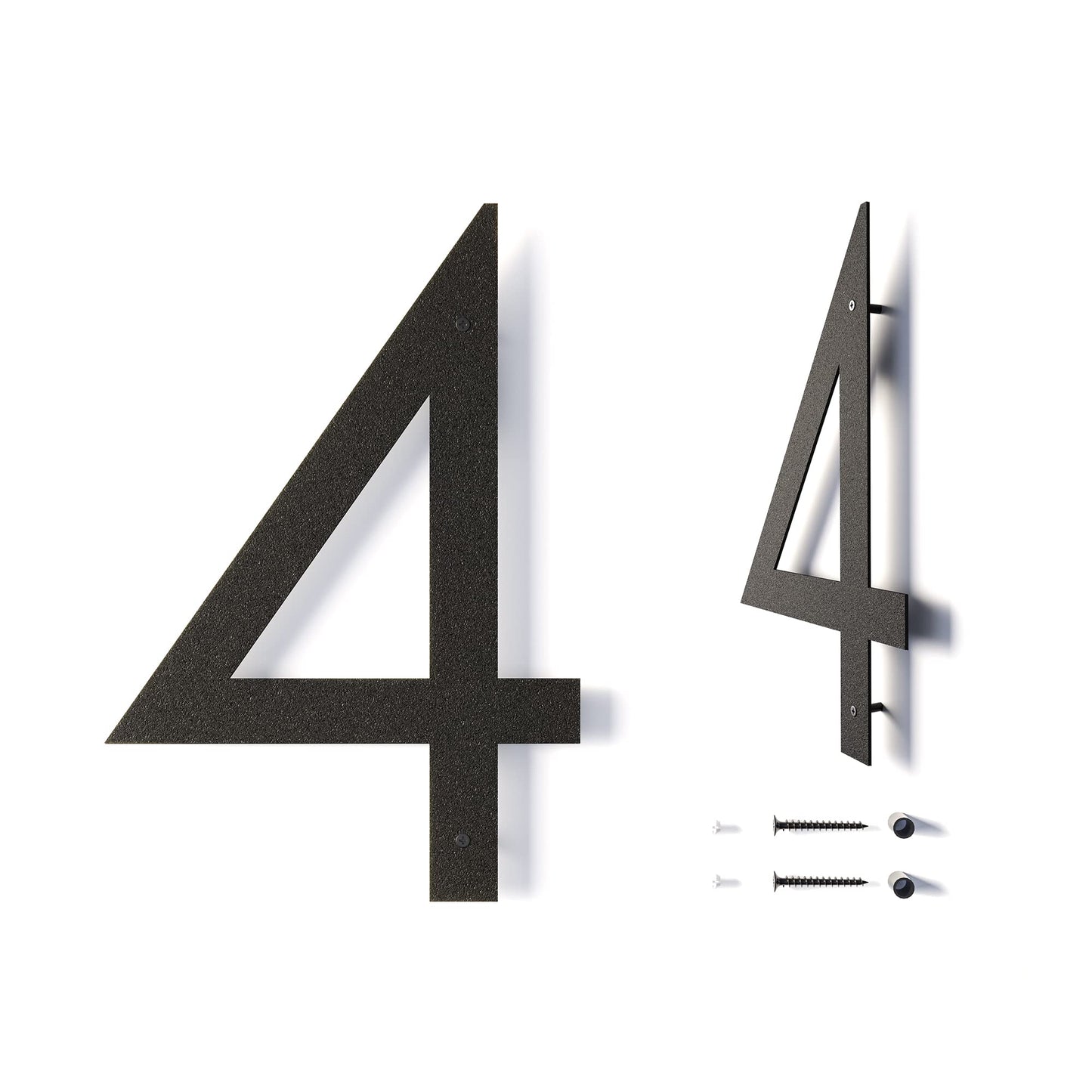 12 Inch Modern Floating House Numbers for Outside | Large Metal House Numbers for Outdoors | Black Coated Rust-Proof Home Address Numbers/Plaques | Metal Numbers
