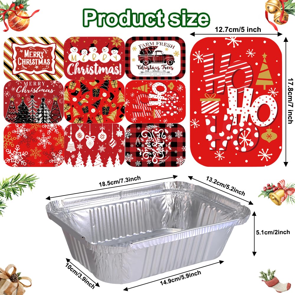 36PCS Thanksgiving Food Containers 9 Styles Fall Foil storage Containers with Lids Aluminum Disposable Leftover Cookie Tin Pans for Holiday Gift Giving Party Supplies