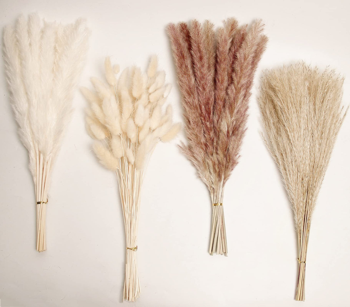 Dried Pampas Grass Decor, 100 Stems Pampas Grass Contains Bunny Tails Dried Flowers