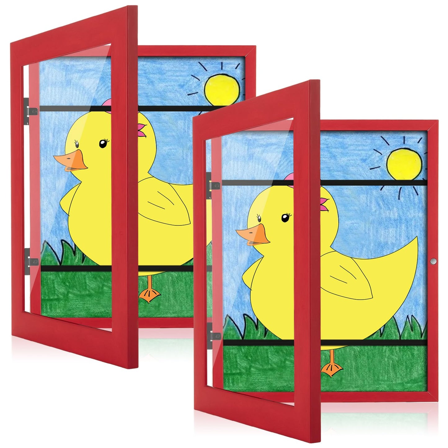 [2-Pack] Kids Frames, 8.5x11 Front Opening Kids Artwork Frames Changeable, Black Artwork Display Storage Frame for Wall, Holds 50 Pcs, for 3D Picture, Crafts, Children Drawing, Hanging Art, Portfolio
