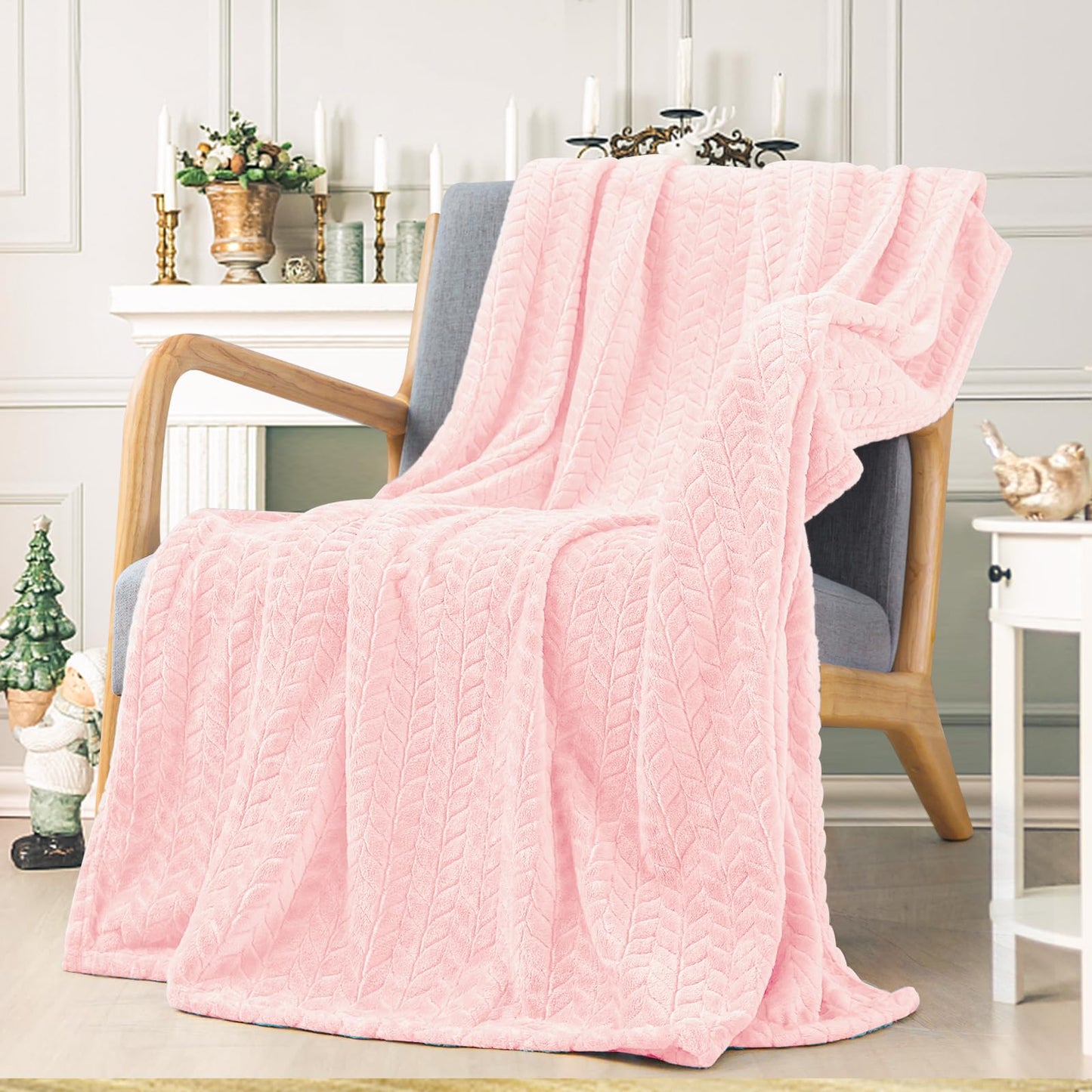 Super Soft Flannel Cozy Blankets for Adults, Washable Lightweight Blanket for Couch Sofa