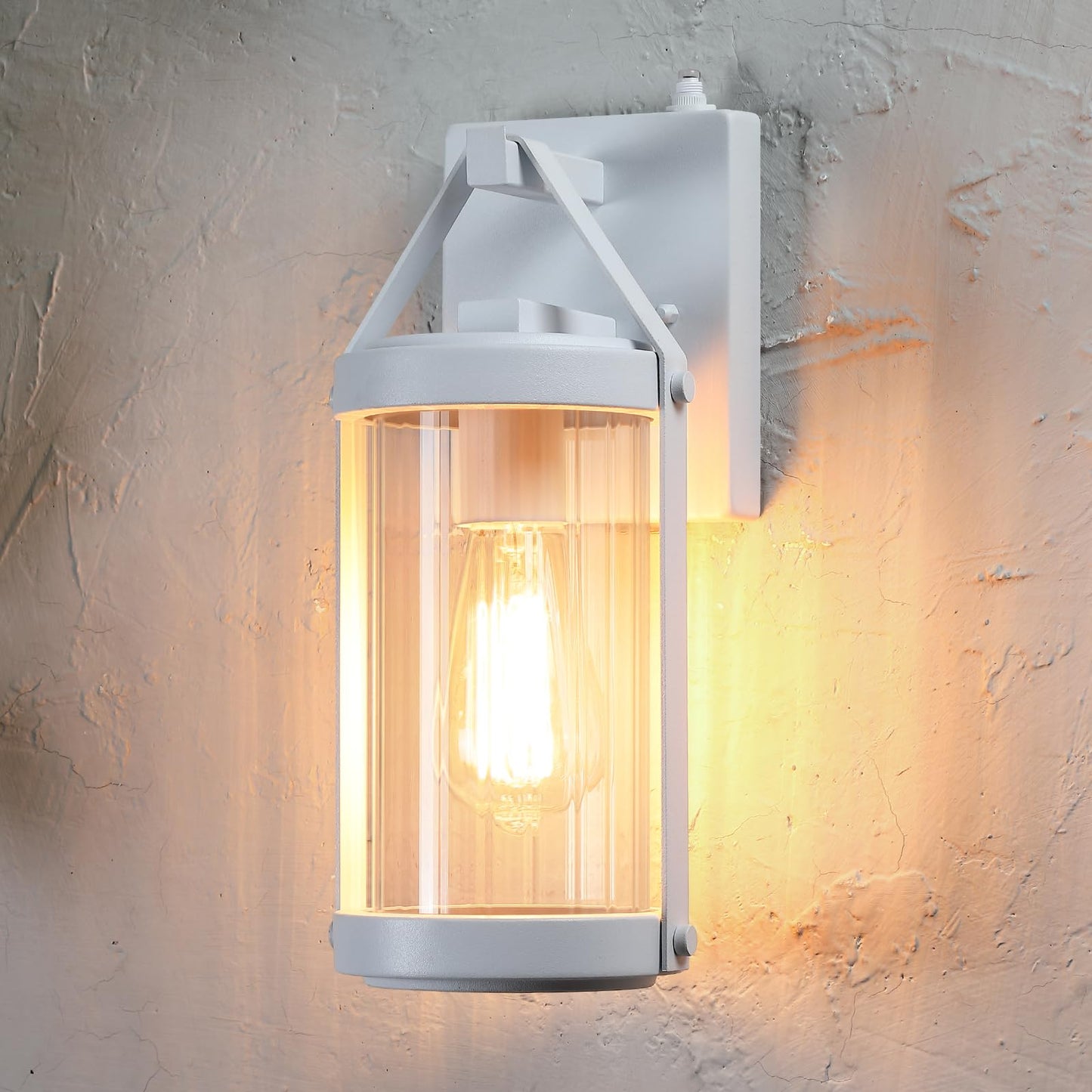LONEDRUID 2 Pack Dusk to Dawn Outdoor Wall Light Fixtures Photocell Sensor Exterior Lantern Sconce Lighting Waterproof Outside Wall Mount Lamp for House Patio Garage Entryway Doorway