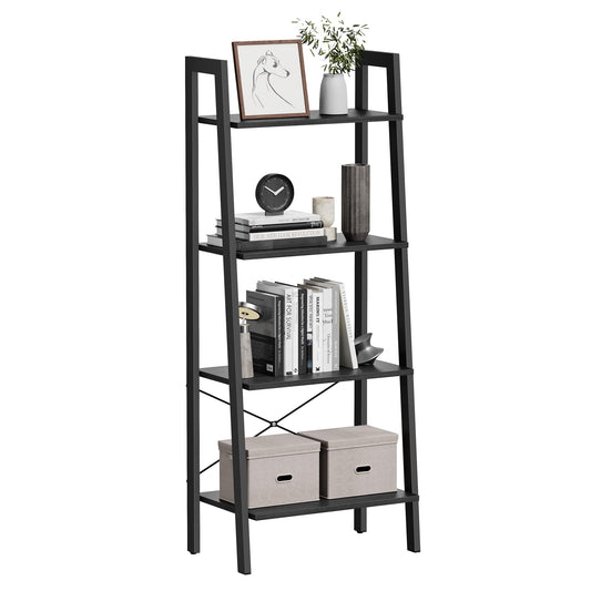VASAGLE Ladder Shelf, 5-Tier Bookshelf, Storage Rack, Bookcase with Steel Frame, for Living Room, Home Office