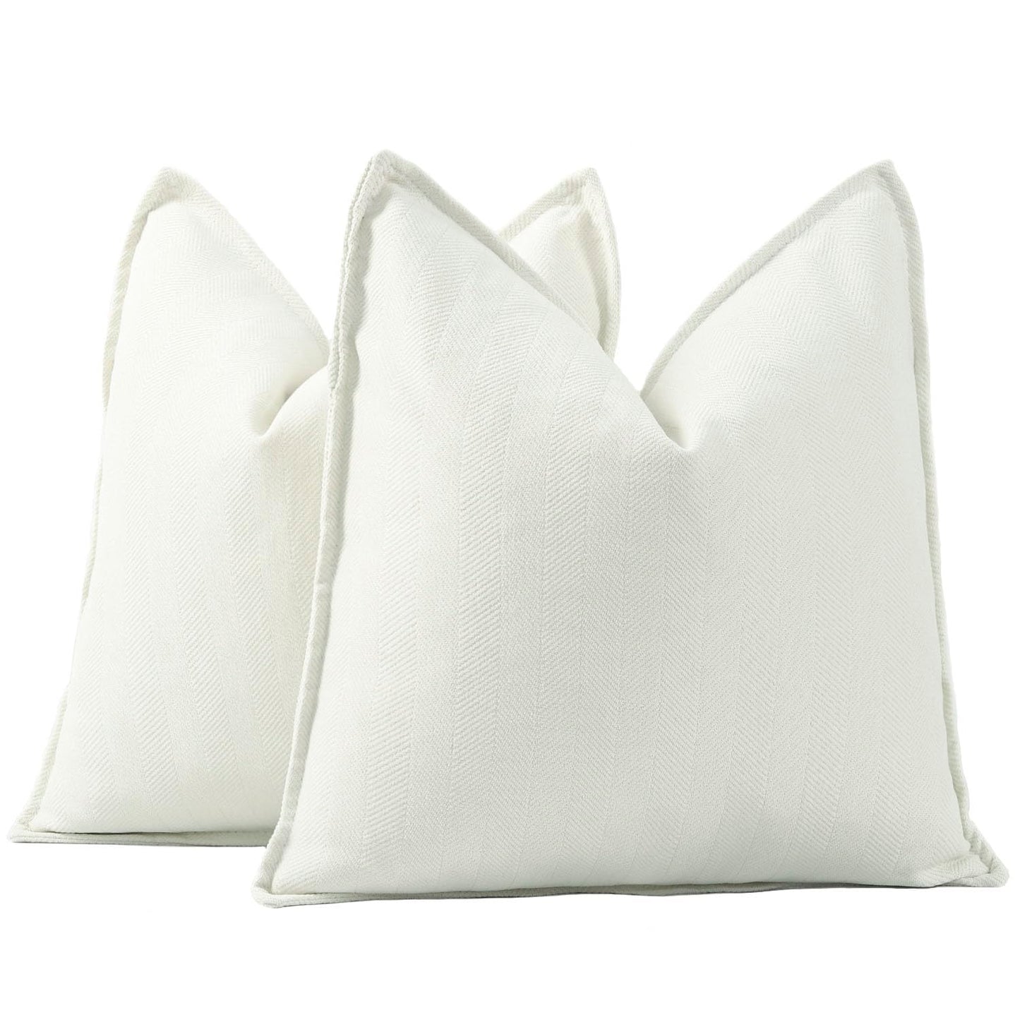 MADIZZ Textured Chenille Throw Pillow Covers Set of 2 Super Soft Decorative Pillow Covers Boho Cushion Covers Modern Pillowcases Farmhouse Home Decor for Sofa Bedroom 18x18 inch Beige