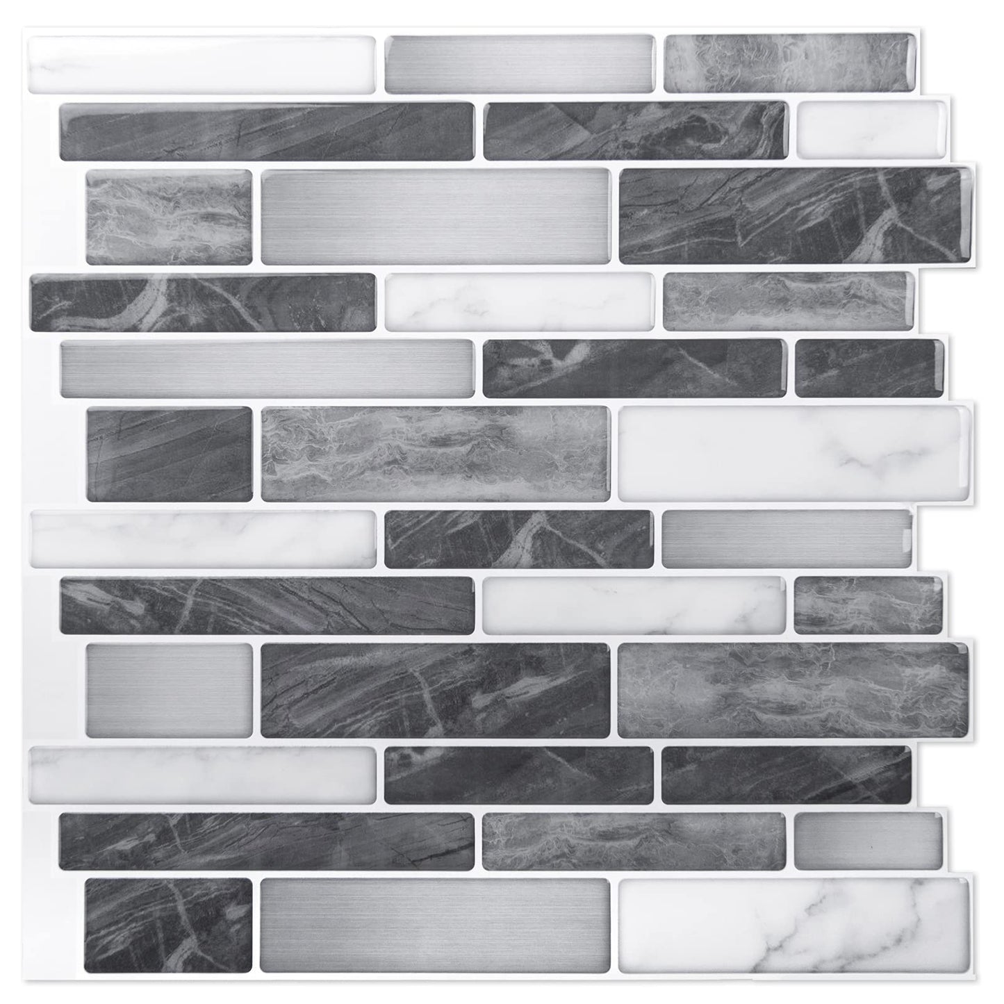 Sheet Kitchen Backsplash Tiles Peel and Stick, Self Adhesive Wall Tile Sticker for Kitchen Island Bathroom Laundry Room RV Renter 12" x 12" - Jade Green