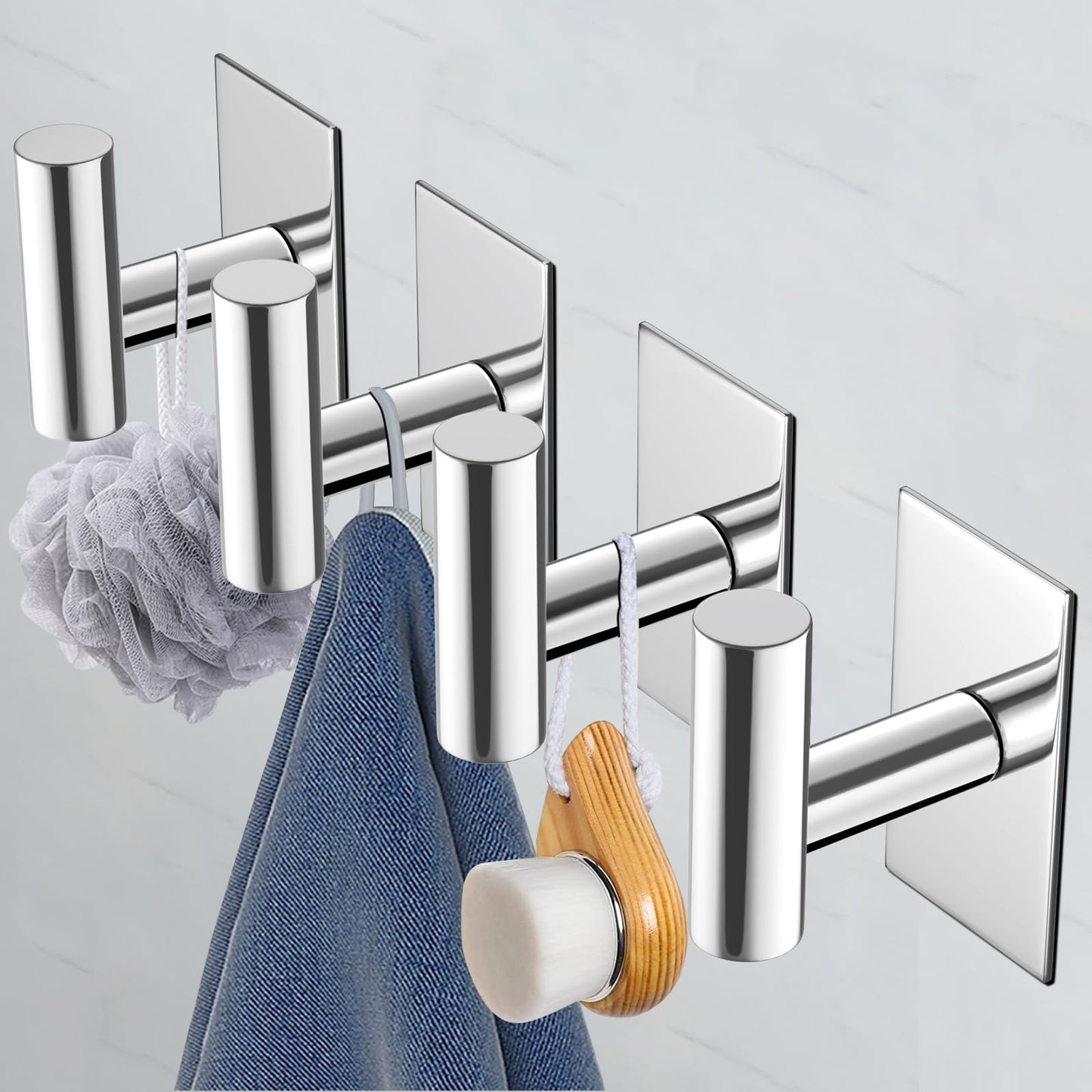 VAEHOLD Wall Towel Hooks, Heavy Duty Sticky Holder Waterproof Towel Hooks for Hanging Coat, Clothes