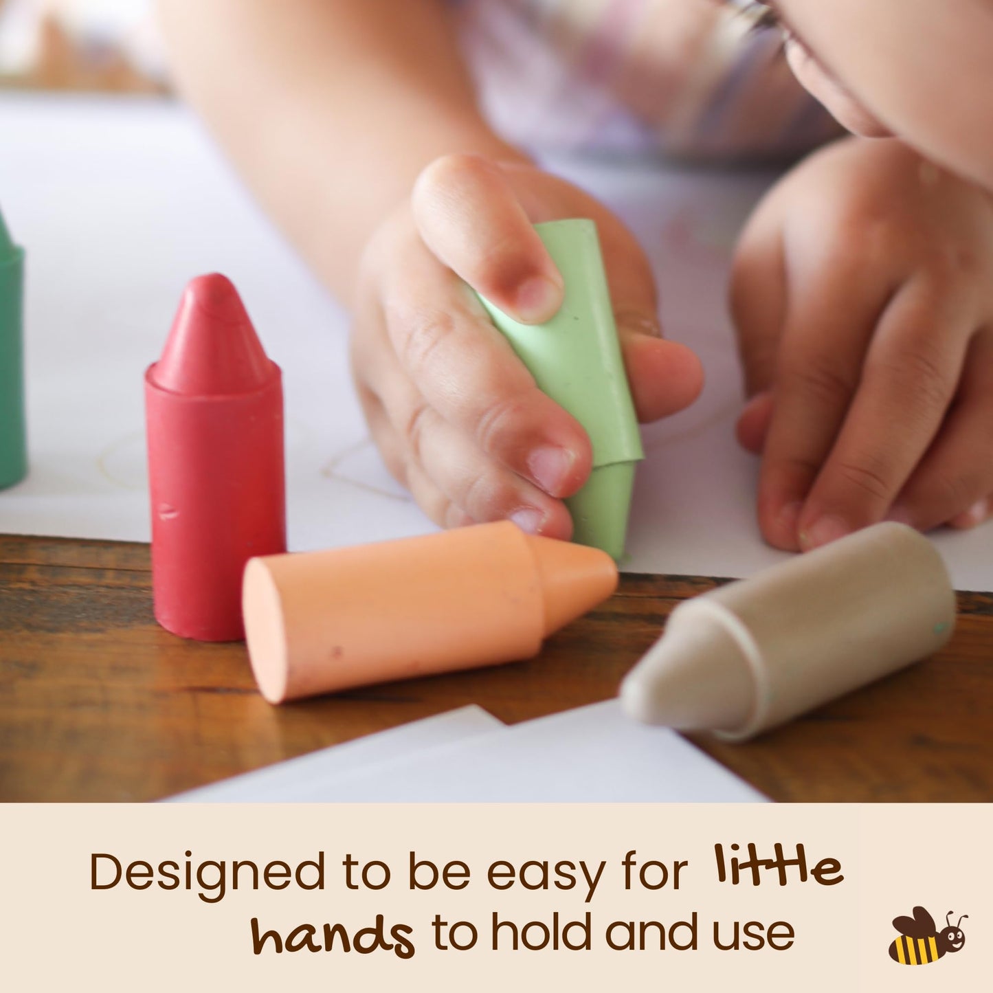 Honeysticks 100% Pure Beeswax Crayons (12 Pack) - Non Toxic Crayons, Safe for Babies and Toddlers, for 1 Year Plus, Handmade in New Zealand with Natural Beeswax, Food-Grade Colors, Eco-Friendly