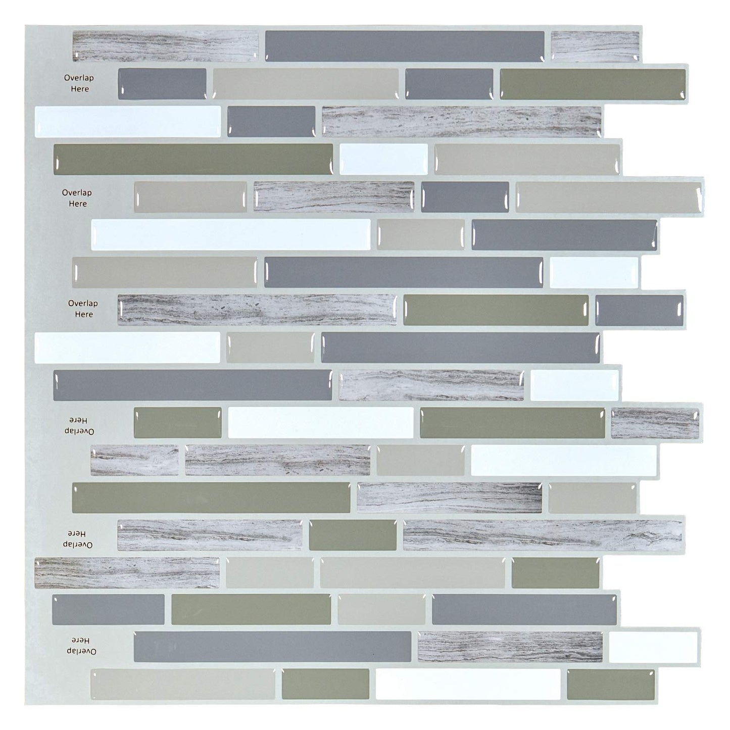 Sheet Kitchen Backsplash Tiles Peel and Stick, Self Adhesive Wall Tile Sticker for Kitchen Island Bathroom Laundry Room RV Renter 12" x 12" - Jade Green