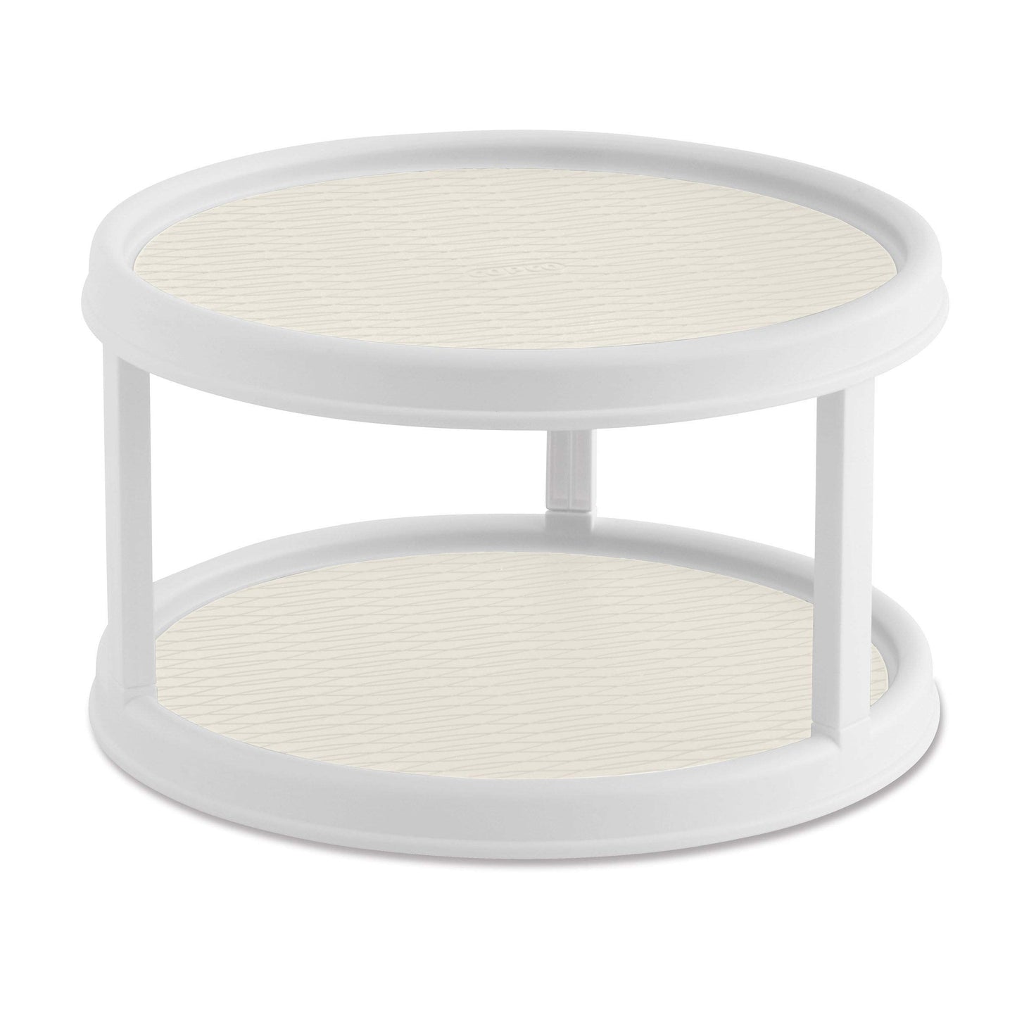 Copco Non-Skid Turntable, storage organizer 2-Tier, 12-Inch, Durable & Easy Clean, White/Gray