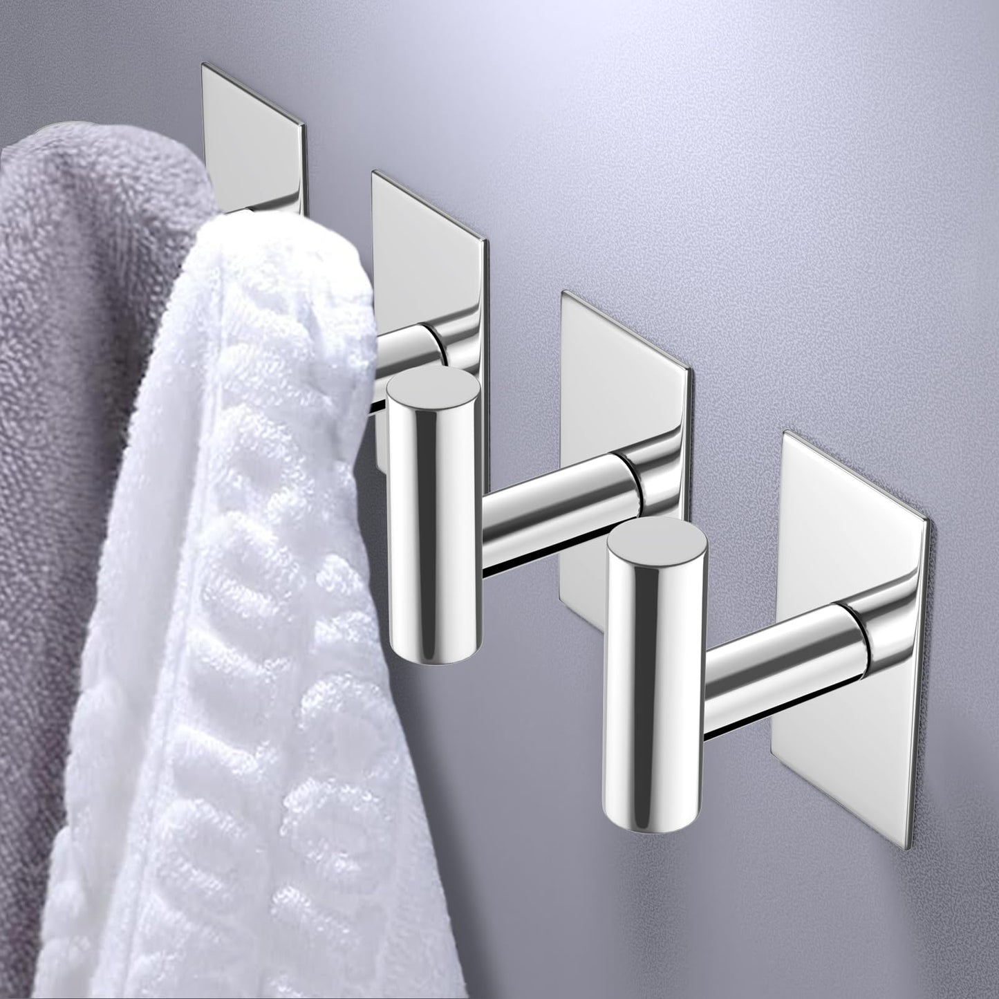 VAEHOLD Wall Towel Hooks, Heavy Duty Sticky Holder Waterproof Towel Hooks for Hanging Coat, Clothes