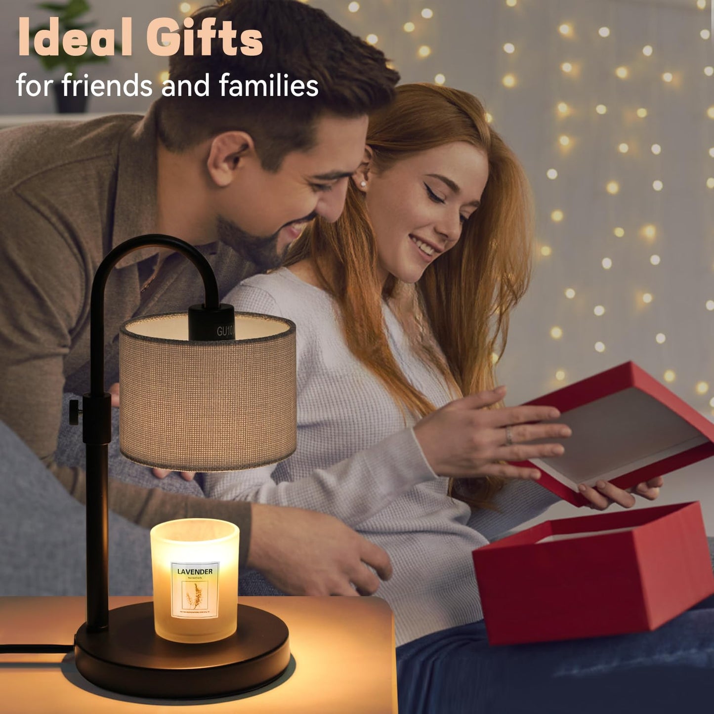 Candle Warmer Lamp with Timer, Dimmable Candle Wax Warmer Candle Lamp with 2 Bulbs