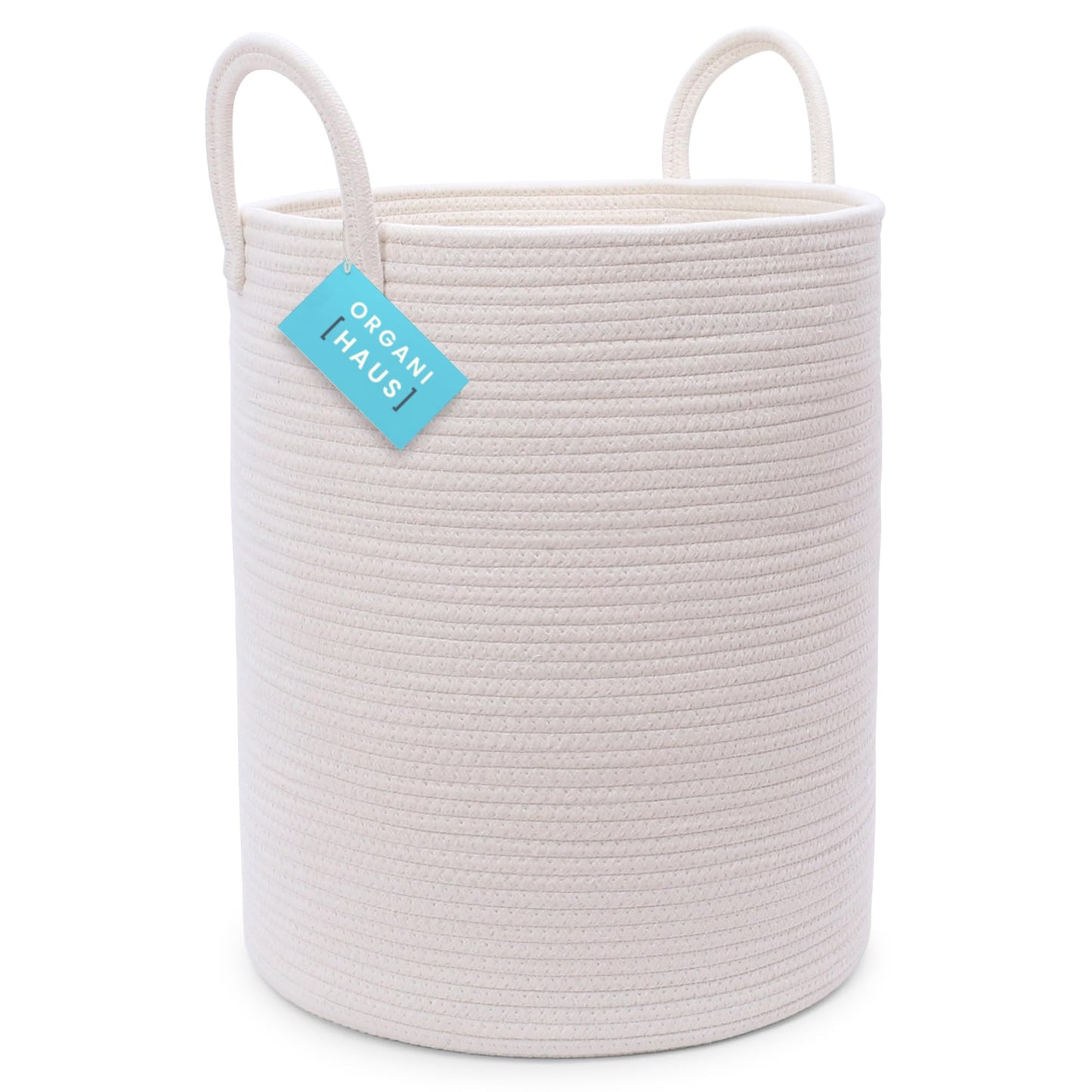 OrganiHaus Large Blanket Basket for Living Room 20x13, Rainbow Rope Basket for Classroom Organization, Toy Storage Basket, Woven Kids Laundry Basket
