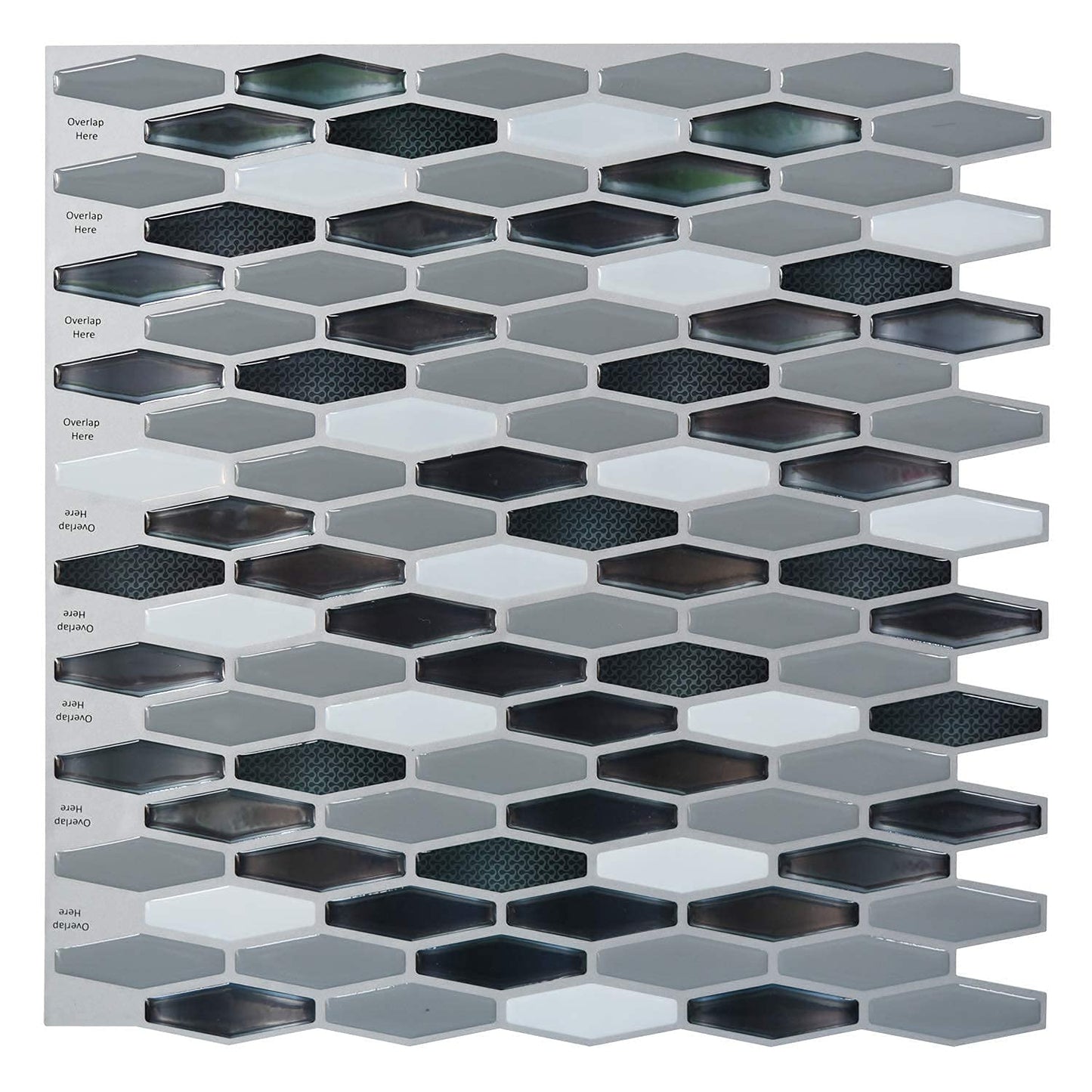 Sheet Kitchen Backsplash Tiles Peel and Stick, Self Adhesive Wall Tile Sticker for Kitchen Island Bathroom Laundry Room RV Renter 12" x 12" - Jade Green