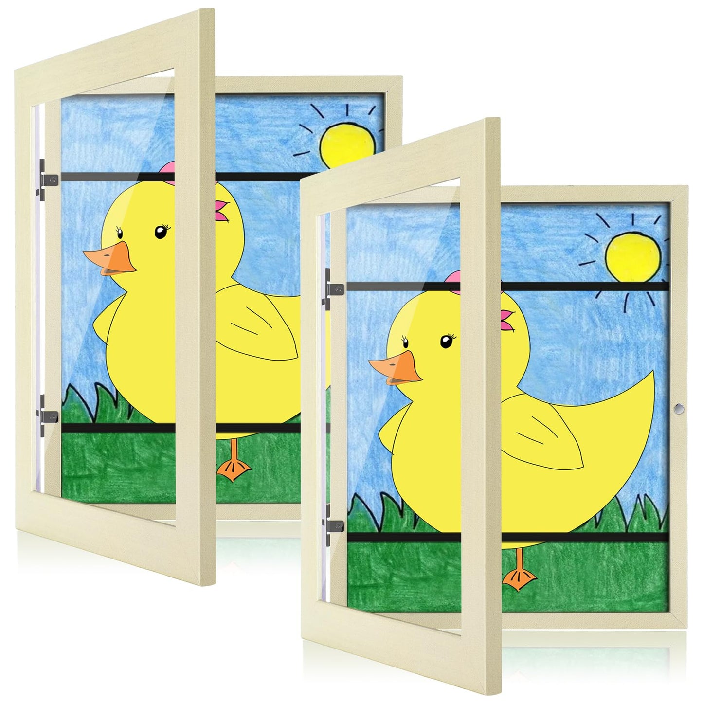 [2-Pack] Kids Frames, 8.5x11 Front Opening Kids Artwork Frames Changeable, Black Artwork Display Storage Frame for Wall, Holds 50 Pcs, for 3D Picture, Crafts, Children Drawing, Hanging Art, Portfolio