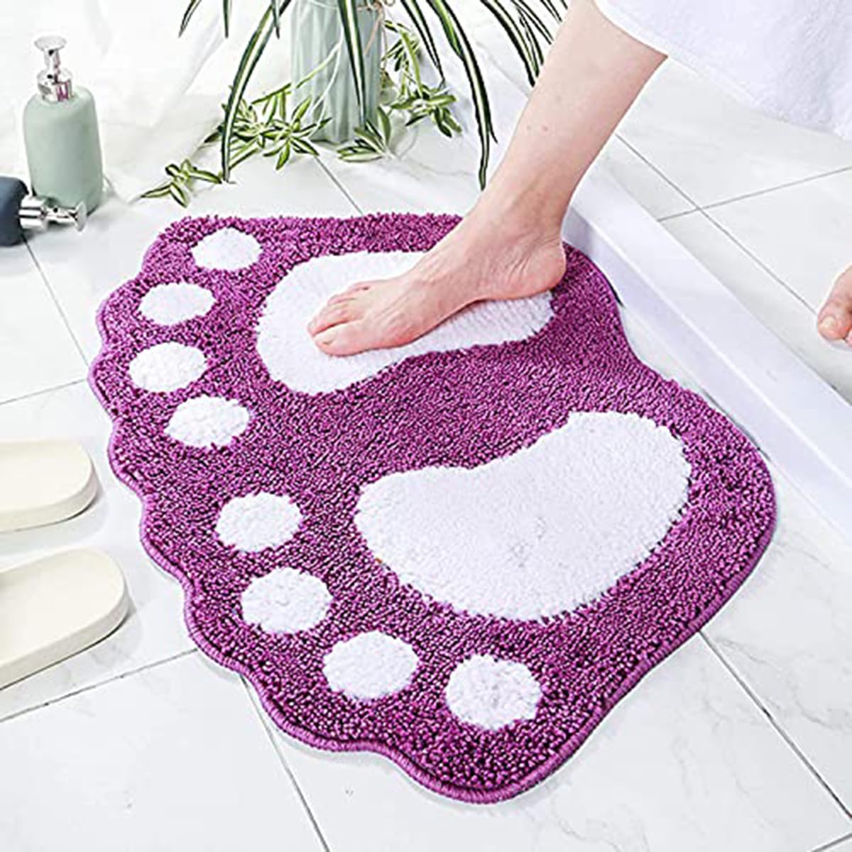 Bathroom Rugs Mats Water Absorbent Non-Slip Mat Used in Bathroom, Shower, Room, Etc.Soft Microfiber Bath Mat Machine Washable Bath Mat Bathroom Mat (Brown, 19x26 inch)