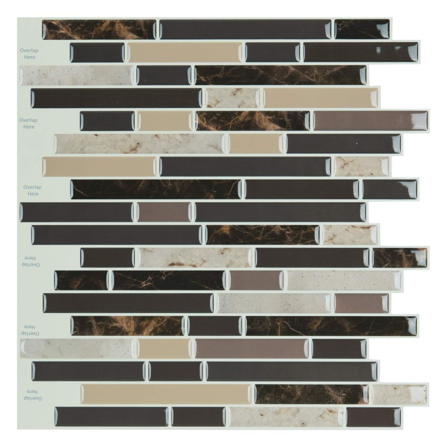 Sheet Kitchen Backsplash Tiles Peel and Stick, Self Adhesive Wall Tile Sticker for Kitchen Island Bathroom Laundry Room RV Renter 12" x 12" - Jade Green