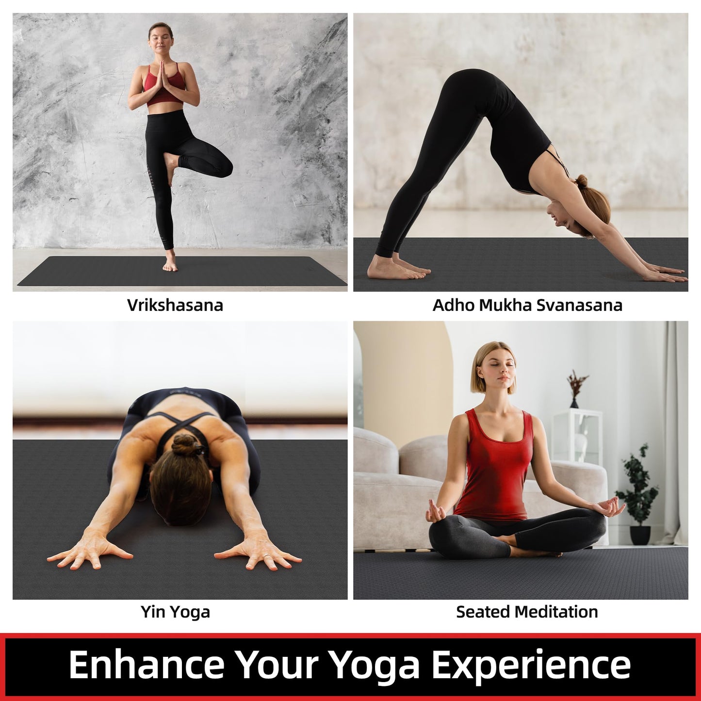 Large Yoga Mat 6'x4', Extra Thick Exercise Mat 6/8/10/12mm, Double Wide Workout Mat for Home Gym Flooring, Oversized XL Fitness Matt
