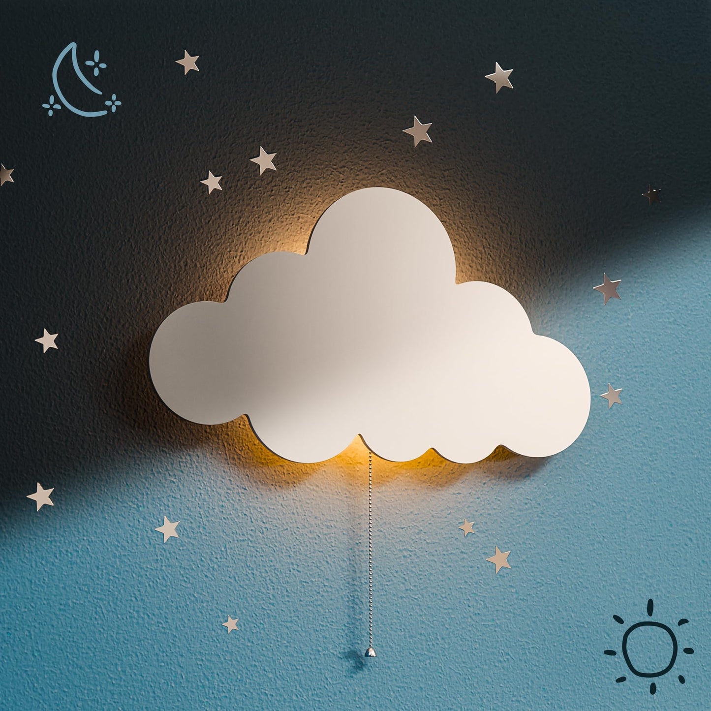 battery operated-Floating Cloud Wall Lamp for Nursery | Cute Floating Lamp for Kids Bedroom