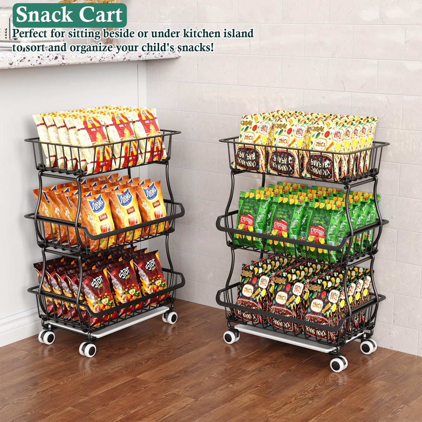 3-Tier Rolling Pantry Floor Organizer – a kitchen storage solution for your home improvement needs