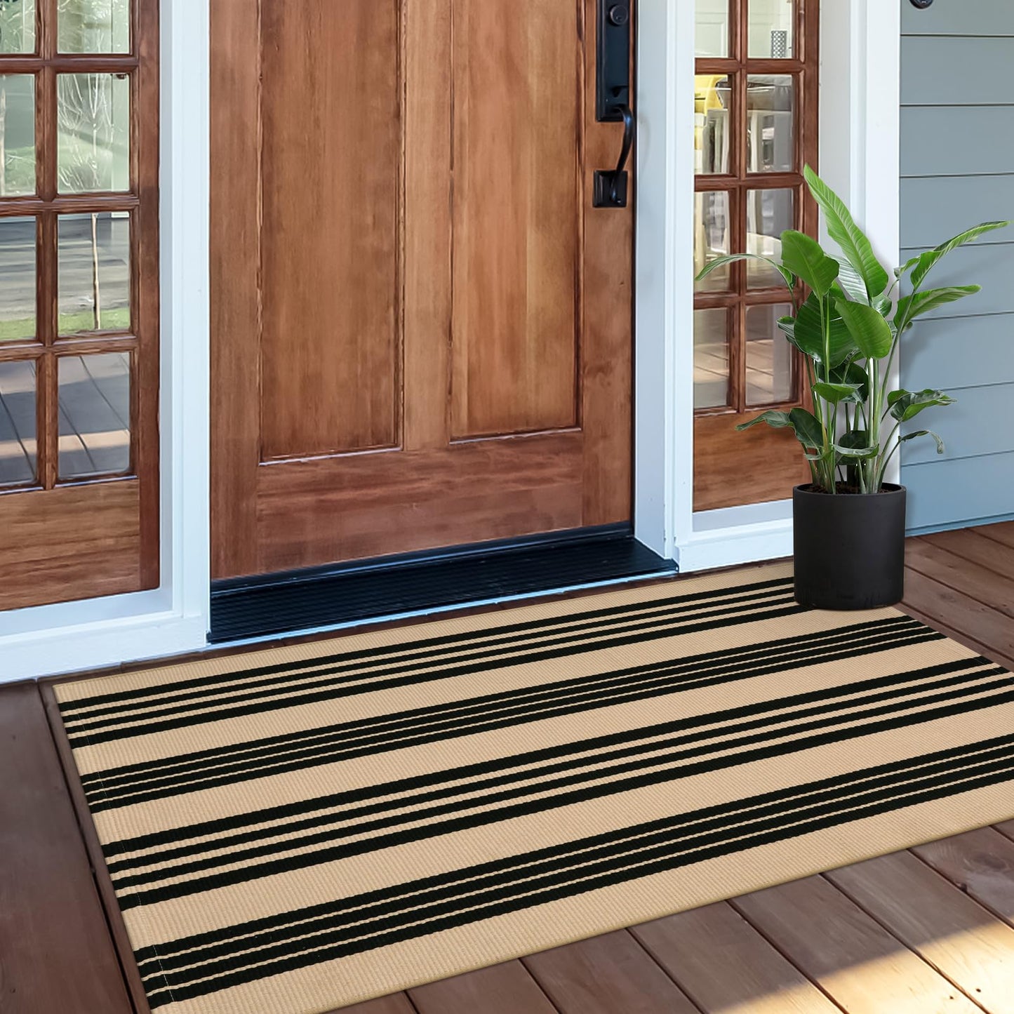 Thanksgiving Black & White Outdoor Rug for Home Decor Products